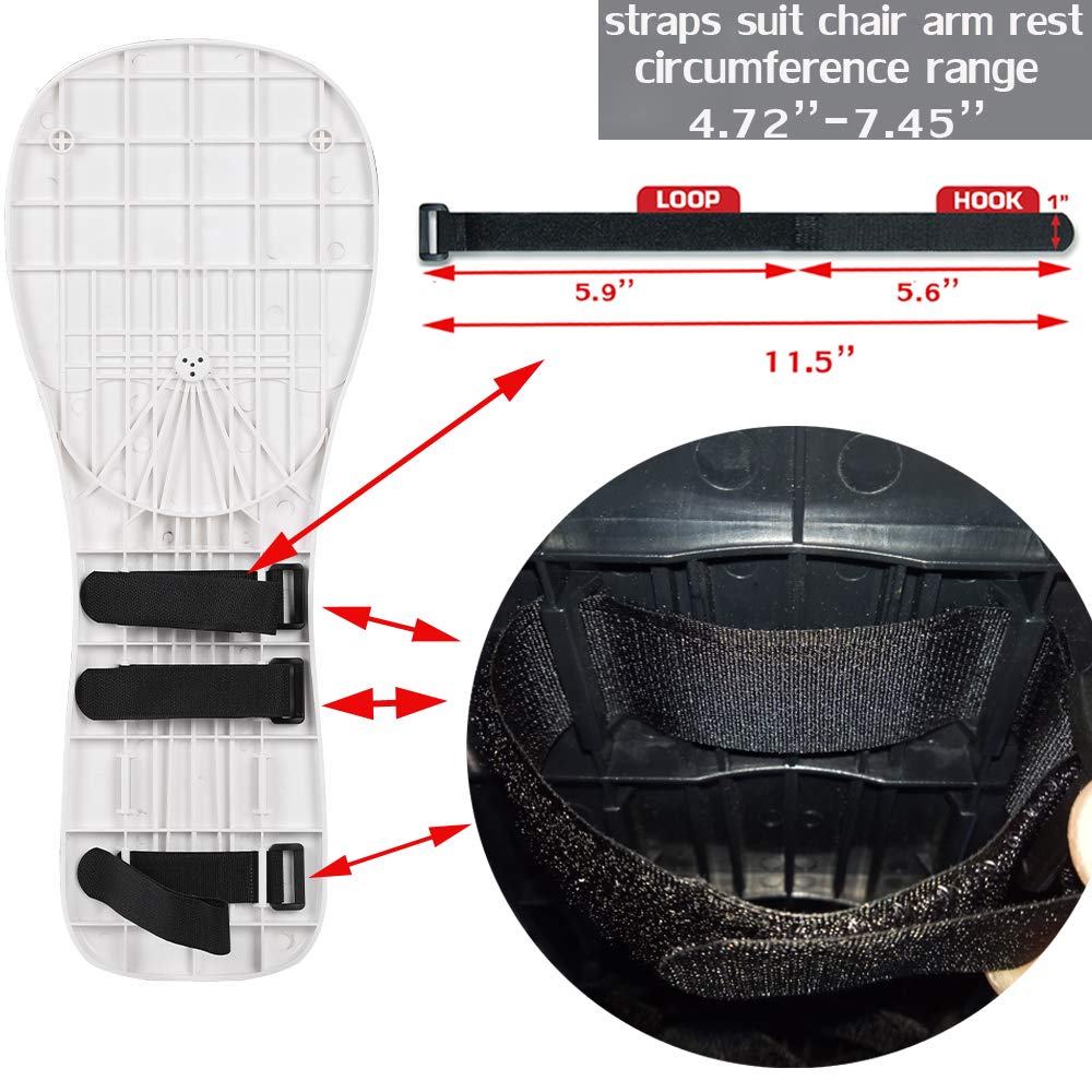 SKYZONAL Home Office Computer Arm Rest Chair Armrest Mouse Pad Mat Wrist Support Black (Please Measure Chair arm Rest Size and Confirm Our Straps Size Before Ordering)