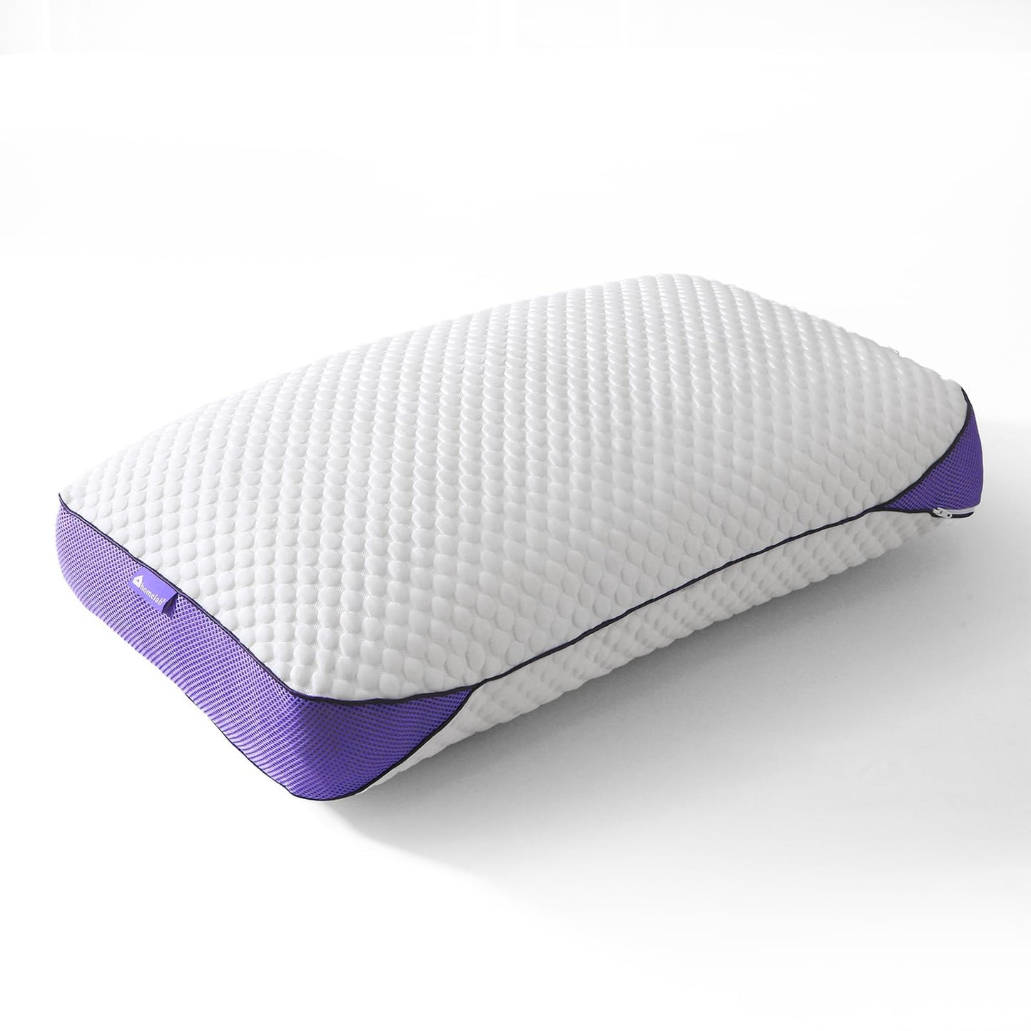 HOMELAB Adjustable Shredded Memory Foam Pillow King Size, Cooling Bed Pillow for Sleeping with Removable Cover, Medium Pillow for Side Stomach & Back Sleepers, 1 Pack 20"x34"
