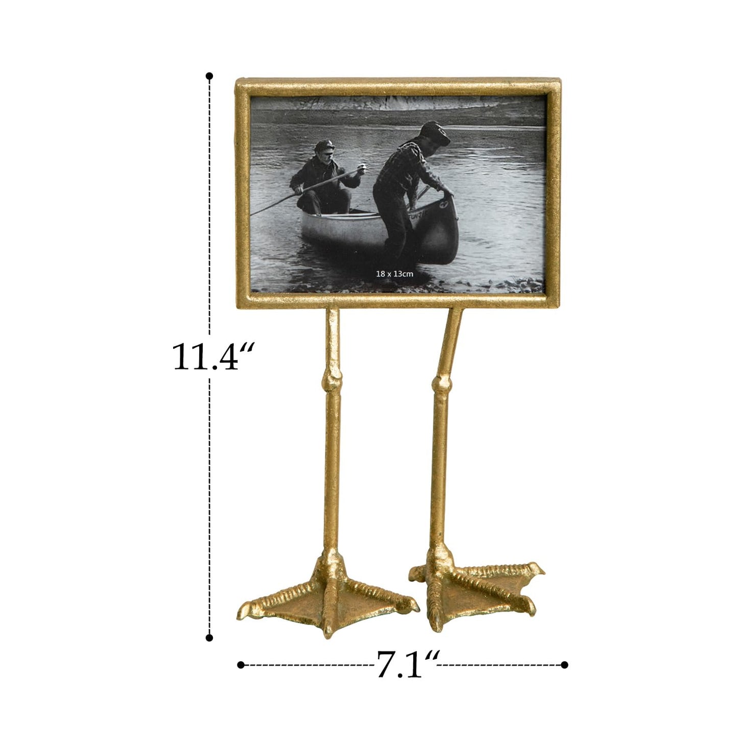 NIKKY HOME Flamingo Duck Paw Gold Picture Frame 5x7 with High Definition Glass for Table Top Desktop Display, Hawaiian Tropical Theme Elegant Gift Photo Frames for Family Friend Kid