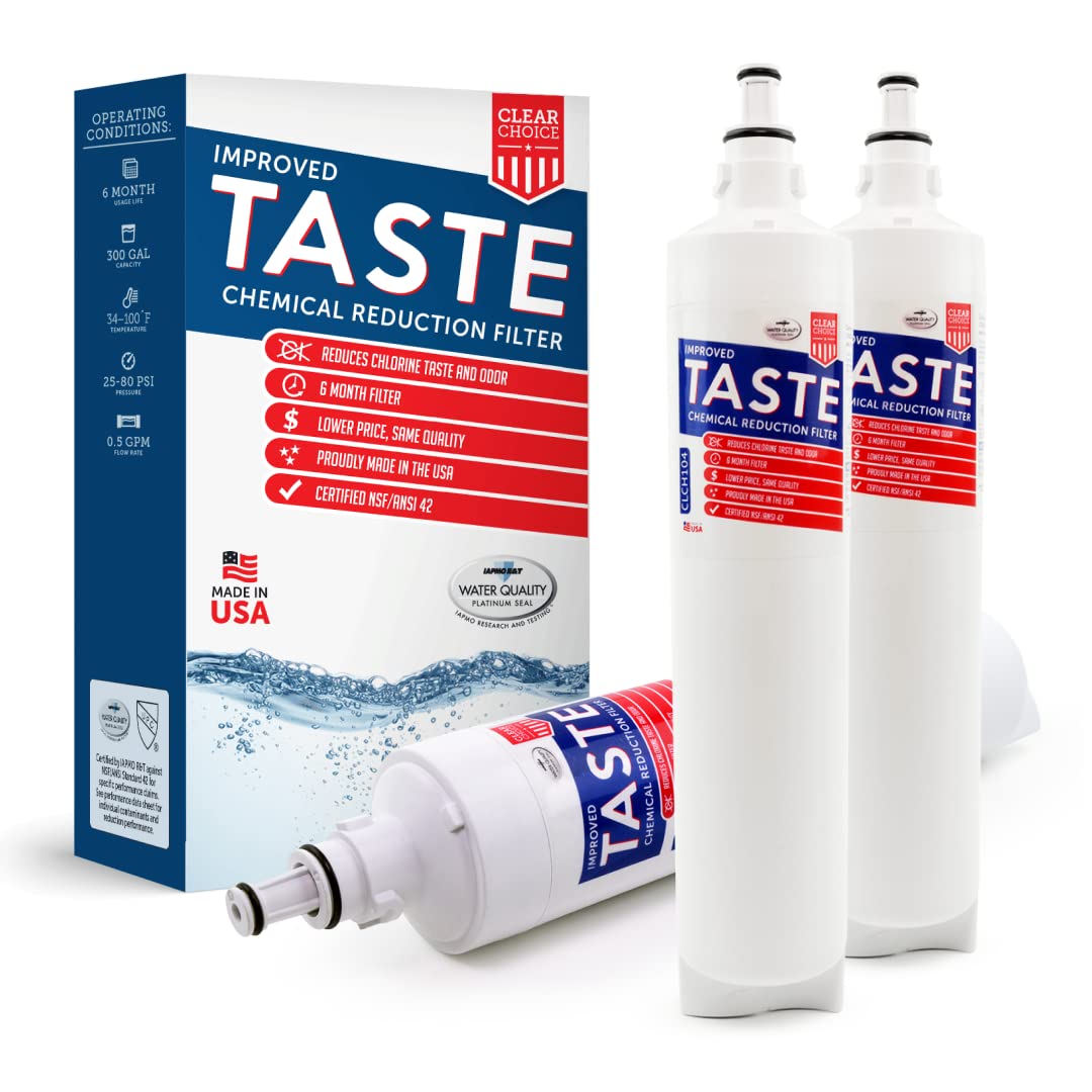 Clear Choice Taste Filter Replacement for LG 5231JA2006A LT600 Filter Compatible with SGF-LA50 SGF-LB60 RWF1051 WSL-2 Refrigerator Water Filter, NSF/ANSI 42, Box of 3, Made in the USA