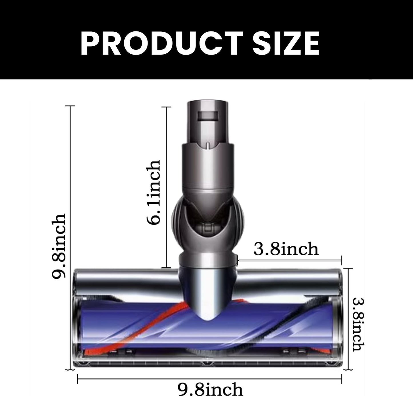 JEDELEOS Quick-Release Motorhead Cleaner for Dyson V6 DC58 DC59 DC62 DC72 DC74 SV04 SV06 SV09 Vacuum Animal Absolute Models Electric Head Roller Brush for Hardwood Floor Carpets