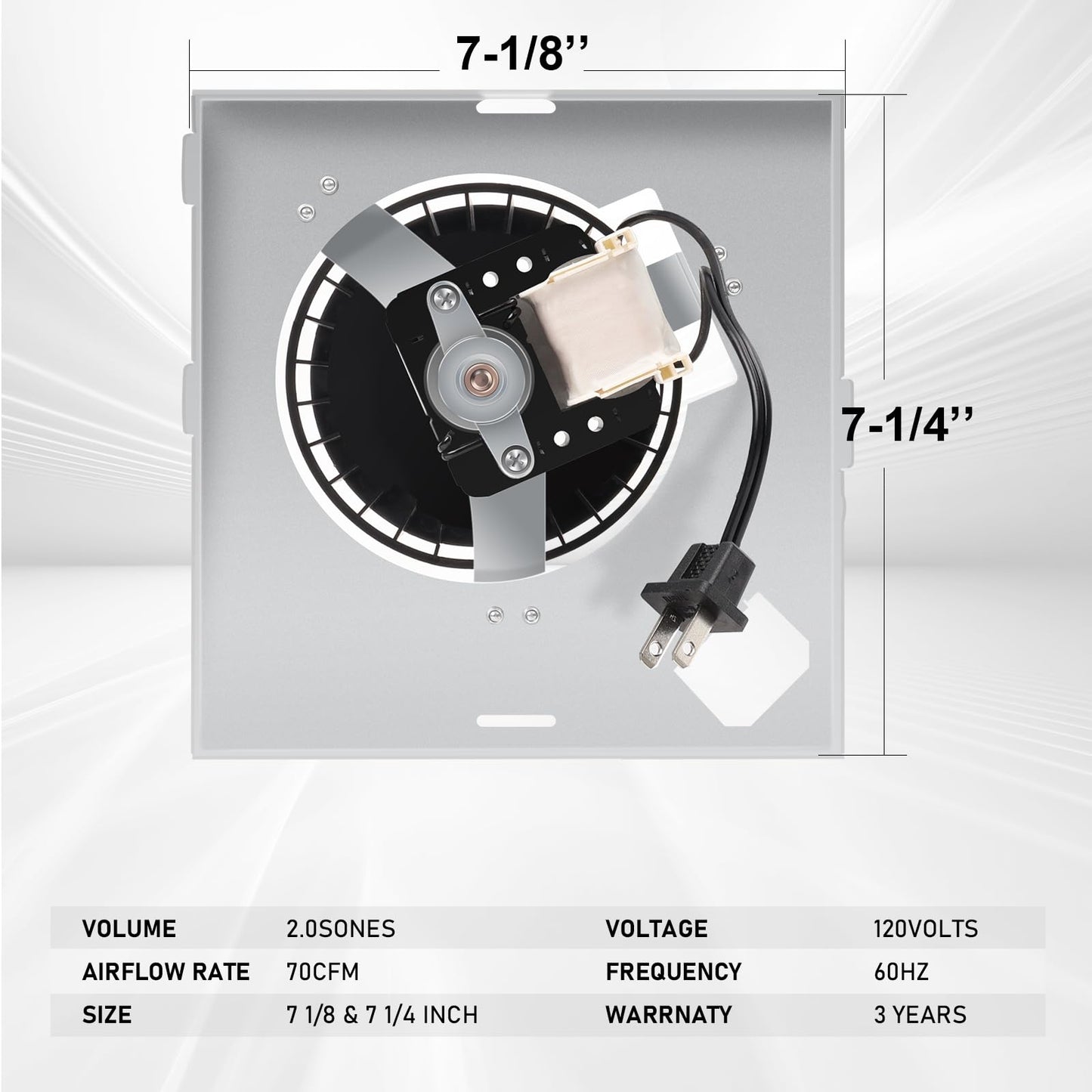 【Upgraded】 696N-R02 B Unit 70CFM Fan Compatible with Broan-Nutone 688-K 688-J 688-H 688-G 695N-R02 B, 696N-R01 B, 695N-R02 B,3.0 Sones,S97012026 Fan Assembly