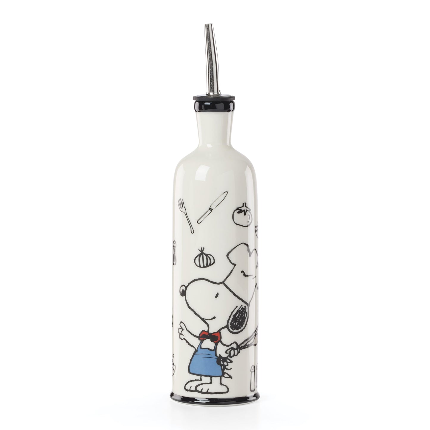 Lenox Home And Kitchen, Chef Snoopy Oil Bottle, Porcelain Material, Kitchen Gadgets, Oil Dispenser Bottle, Table Decor And Accessories, Snoopy Peanut Design, Home (White, 1 Piece, 11 Ounce Capcity)