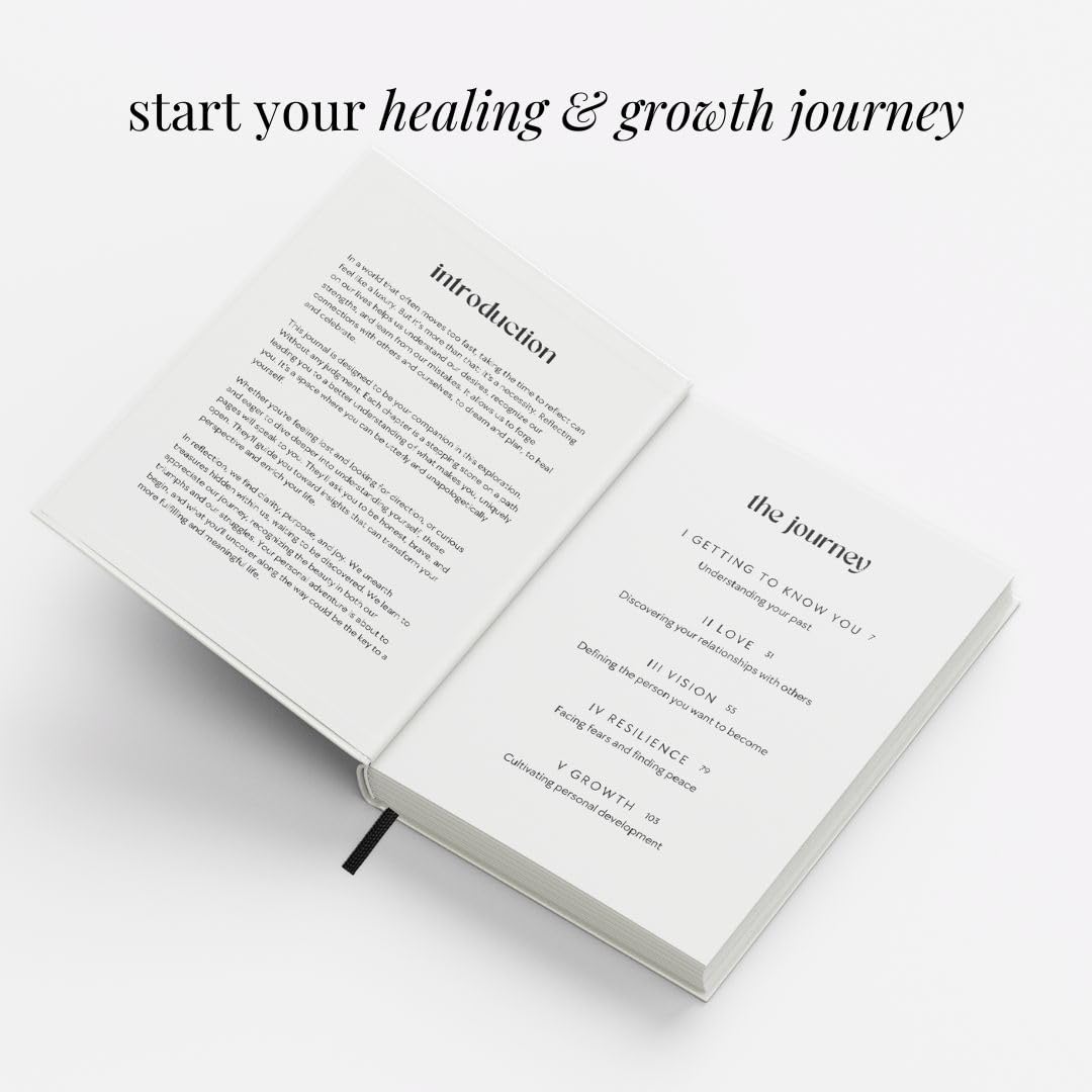 The Growth Guided Journal - Like Therapy in a Journal for Self-Discovery, Healing, Self-Love and Personal Growth - Daily Journal Prompts for Self-Care - Wellness Gift for Men and Women