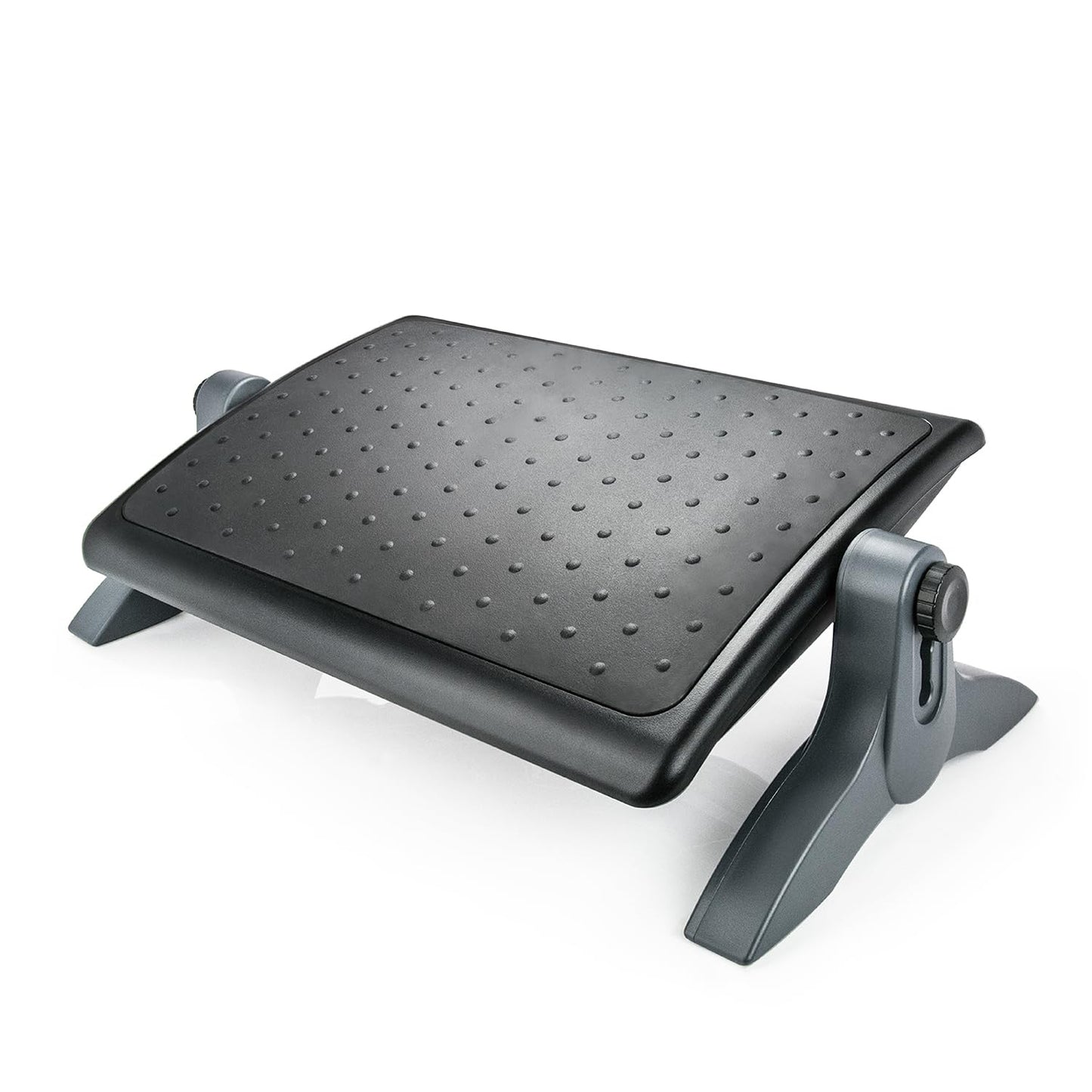 EHO Ottoman, Ergonomic Foot Rest for Under Desk, Adjustable Height and Angle, Rubber Platform, Anti-Slip, Ankle Support, Detachable Washable Cushion, Back and Leg Pain Relief, 21.6"L x 11.4"W, Black