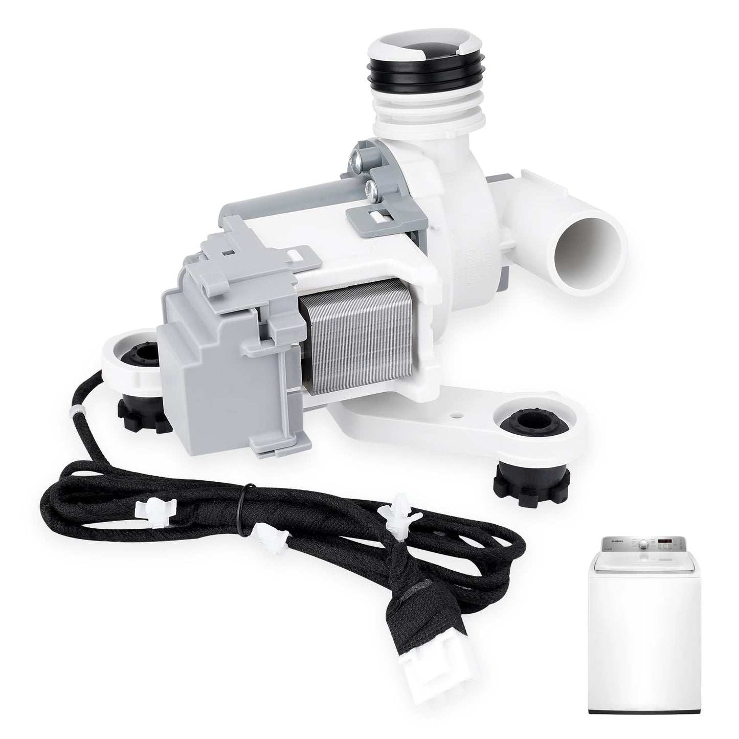 DC97-19289F Washer Drain Pump Assembly Compatible with Samsung Washing Machine Parts Replace#DC97-19289B, DC97-19289A, DC97-17349B, DC97-17366J, DC97-17366A, P6806651, PS12592631, PX3516-01