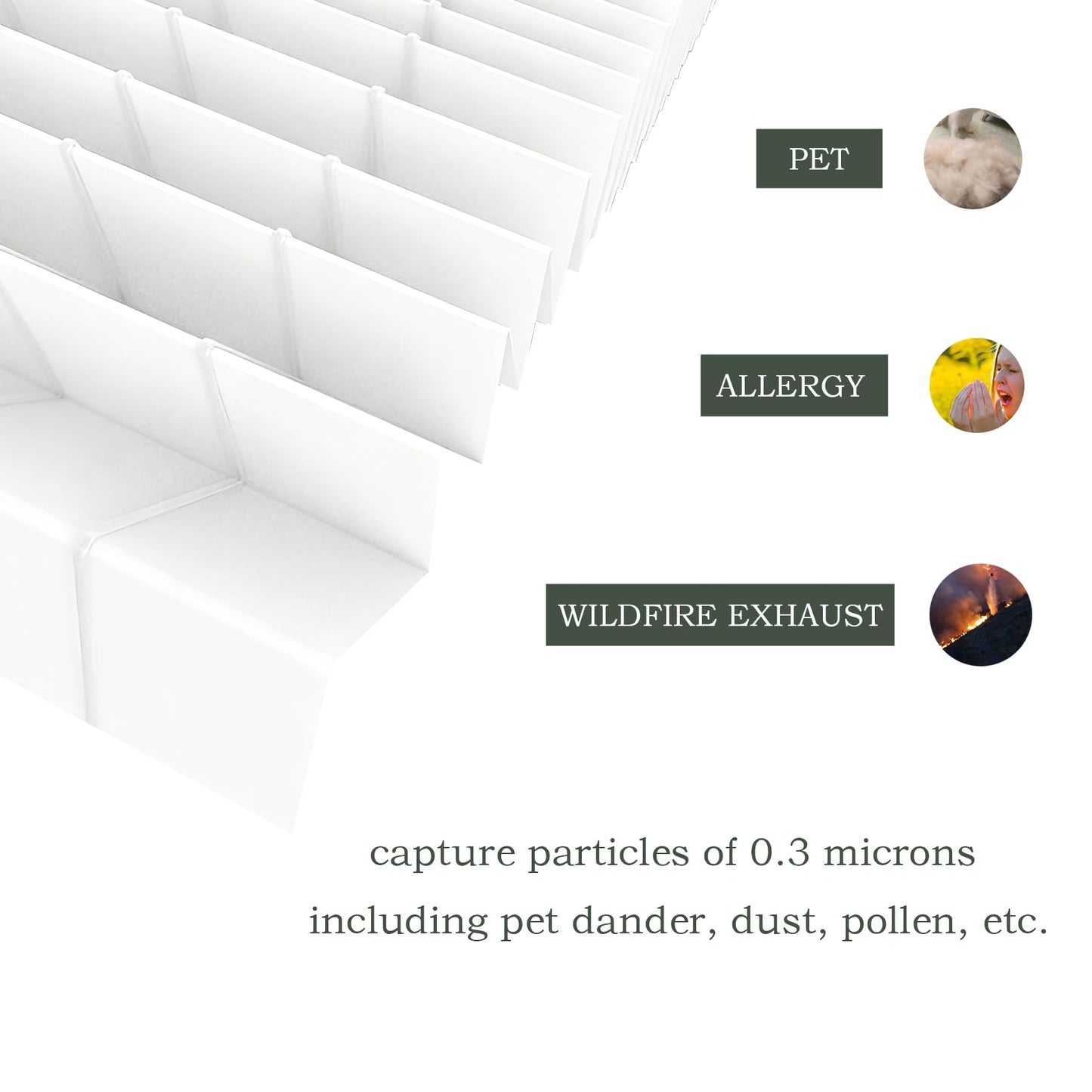 APH3000 Replacement Filter for KNKA APH3000 Air Purifier with 3-IN-1 True HEPA and Activated Carbon, 4 Pack aph3000 air filter for Dust, Pet Hair, etc
