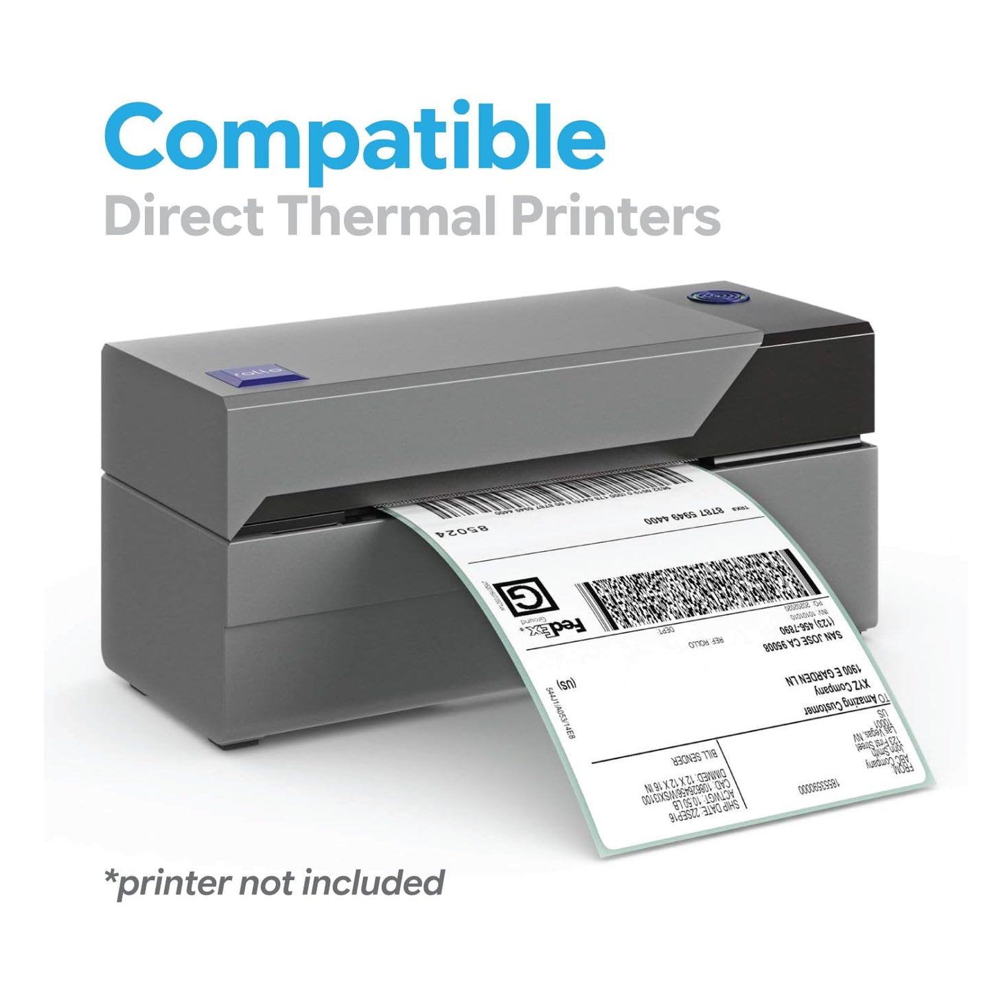 Buhbo 4 x 6 Direct Thermal Labels, Perforated and BPA Free, Compatible with Zebra & Rollo Printers, Commercial Grade White Shipping Labels (2000 pcs - 2 Stacks of 1000)