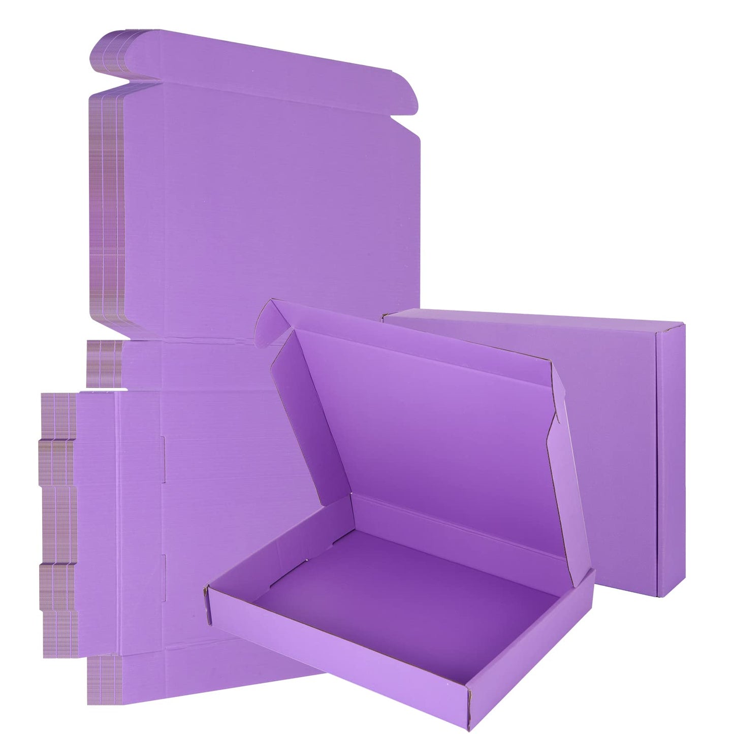 AIYUNNI 25 Pack Small Shipping Boxes Purple Corrugated Cardboard Box 13x10x2 inches，Corrugated Box for Packaging Small Business,Mailing Packing Literature Mailer,Shipping Gift Boxes