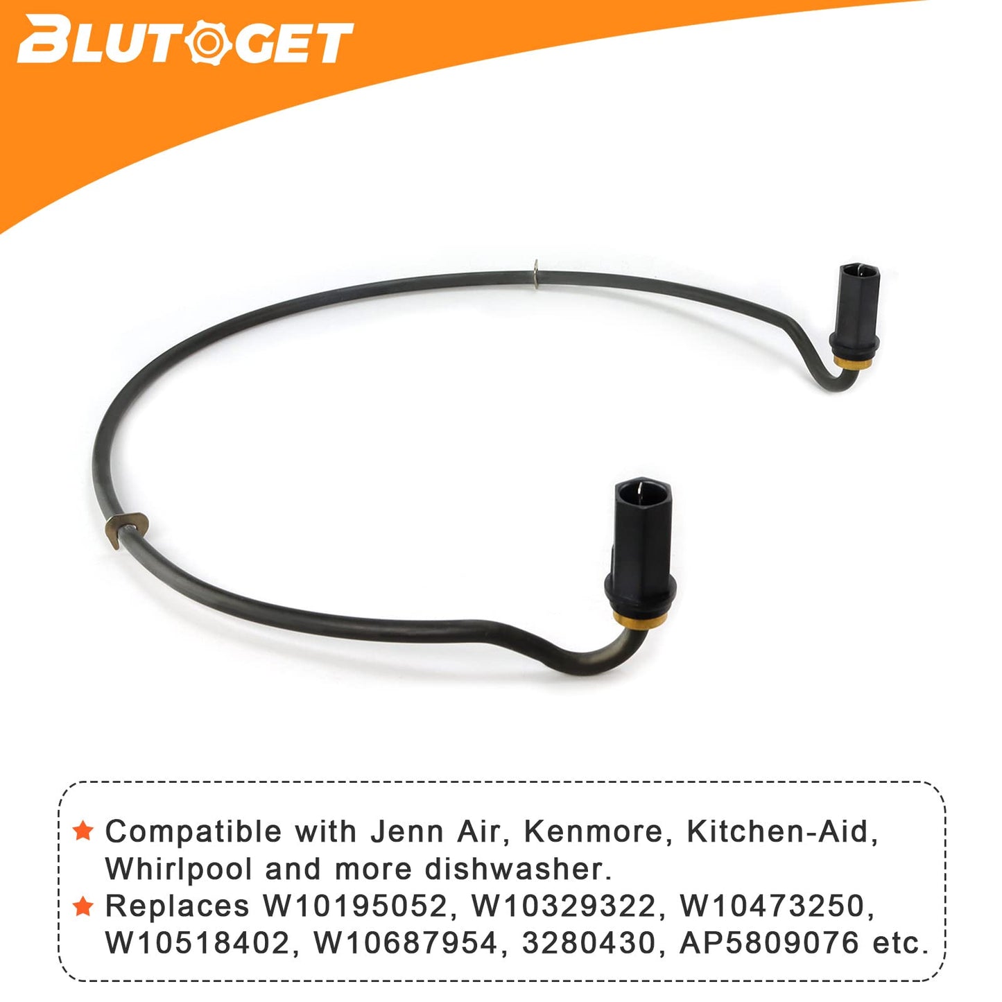 2026 Upgraded W10703867 Dishwasher Heating Element by Blutoget- Fit for Whirlpool Kitchen.Aid Ken.more Dishwasher - Replaces AP5809076 W10696509 W10195052 W10329322 W10473250 W10518402 W10687954
