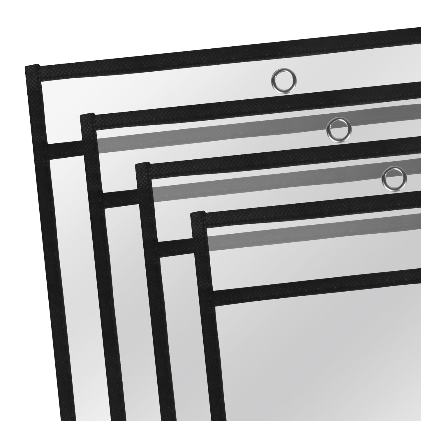 Job Ticket Holders 9x12, 30 Pack Heavy Duty Sheet Protectors Plastic Paper Sleeves 8.5 x 11 Clear Document Protectors Dry Erase Pocket Sleeves Document Holder for Shop Office Classroom Home, Black