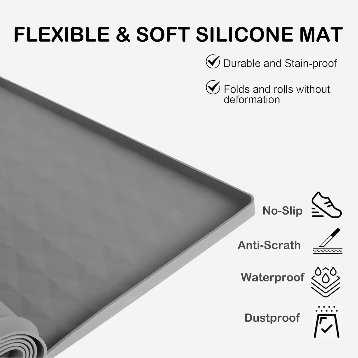 51.2" x 25.6" Washer and Dryer Top Cover Mat,Silicone Washer Dryer Countertop Protector Mat for Laundry Machine, Large Size Dust-Proof Washing Machine Dryer Topper for Laundry Room Kitchen Home