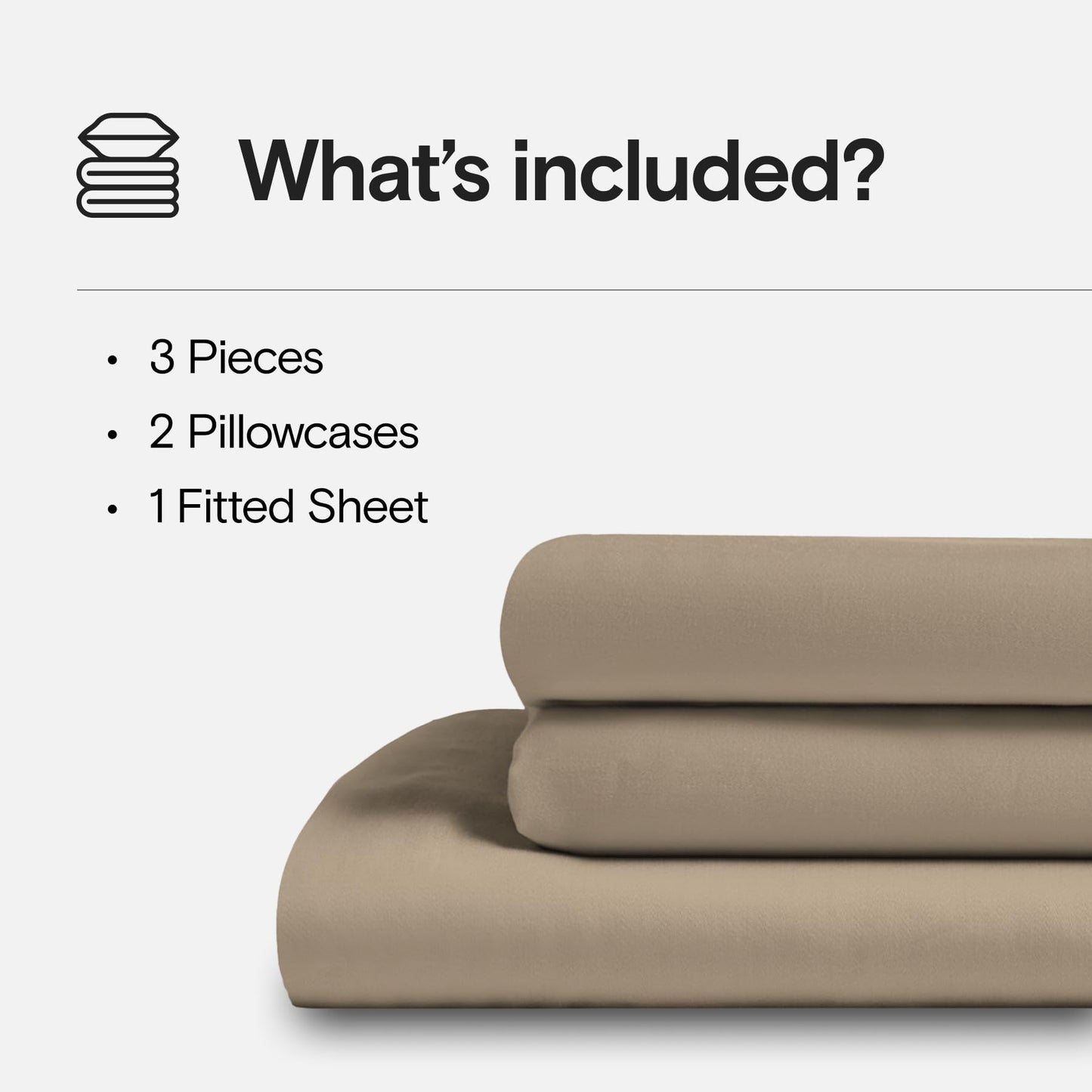 DOZ Sheet Set, 100% Viscose derived from Bamboo, Organically Grown, Buttery Soft, Cooling Sheets, High GSM, Deep Pockets - 3 Piece - 2 Pillowcases 1 Fitted Sheet (Dune, Queen)