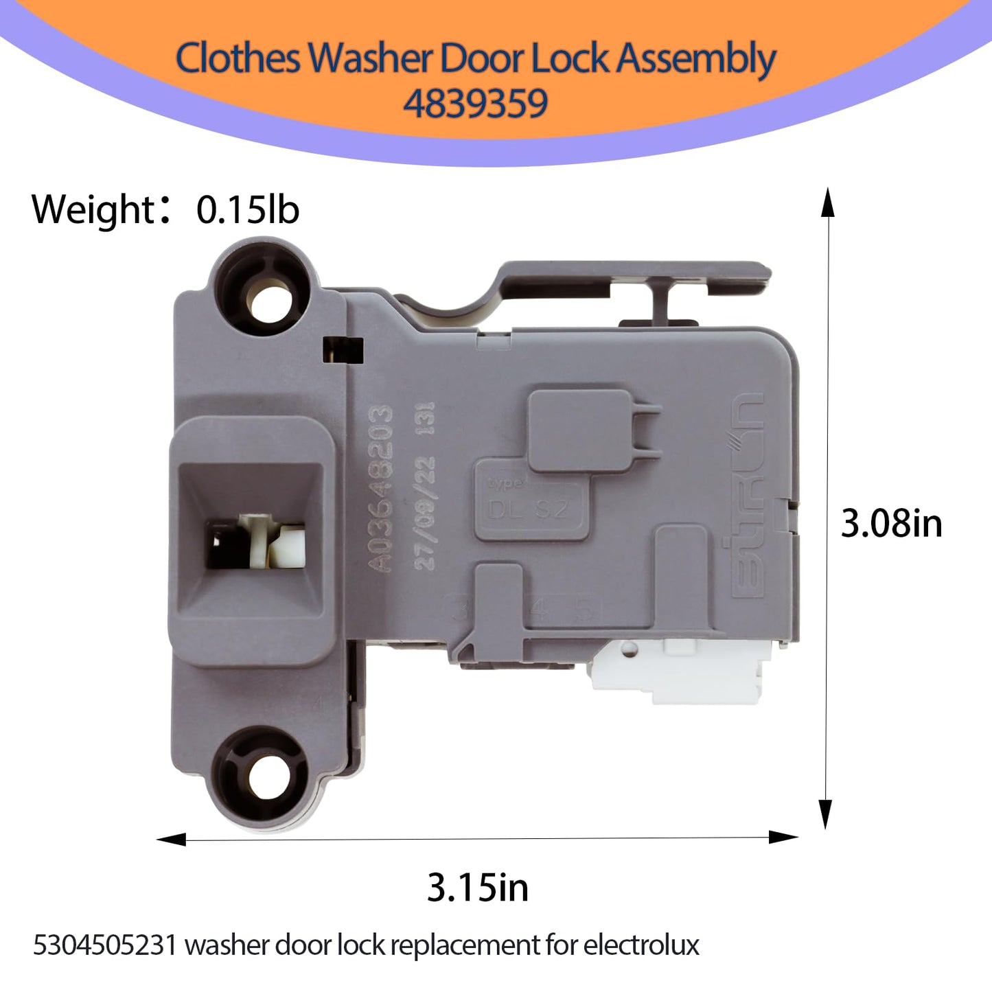 Clothes Washer Door Lock Assembly 5304514774 AP6329665 4839359 Replacement for Frigidaire Electrolux EFLS527UIW0 EFLS527UTT0 EFLS627UIW0 Washer parts Replace PS12365826 EAP12365826 2 year warranty ﻿