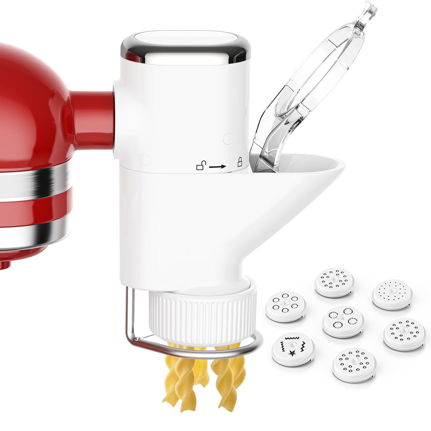 Gourmet Pasta Press Attachment for KitchenAid Stand Mixers, Pasta Maker Kitchenaid Attachment With 7 Interchangeable Pasta Plates, For Kitchen aid Pasta Attachment