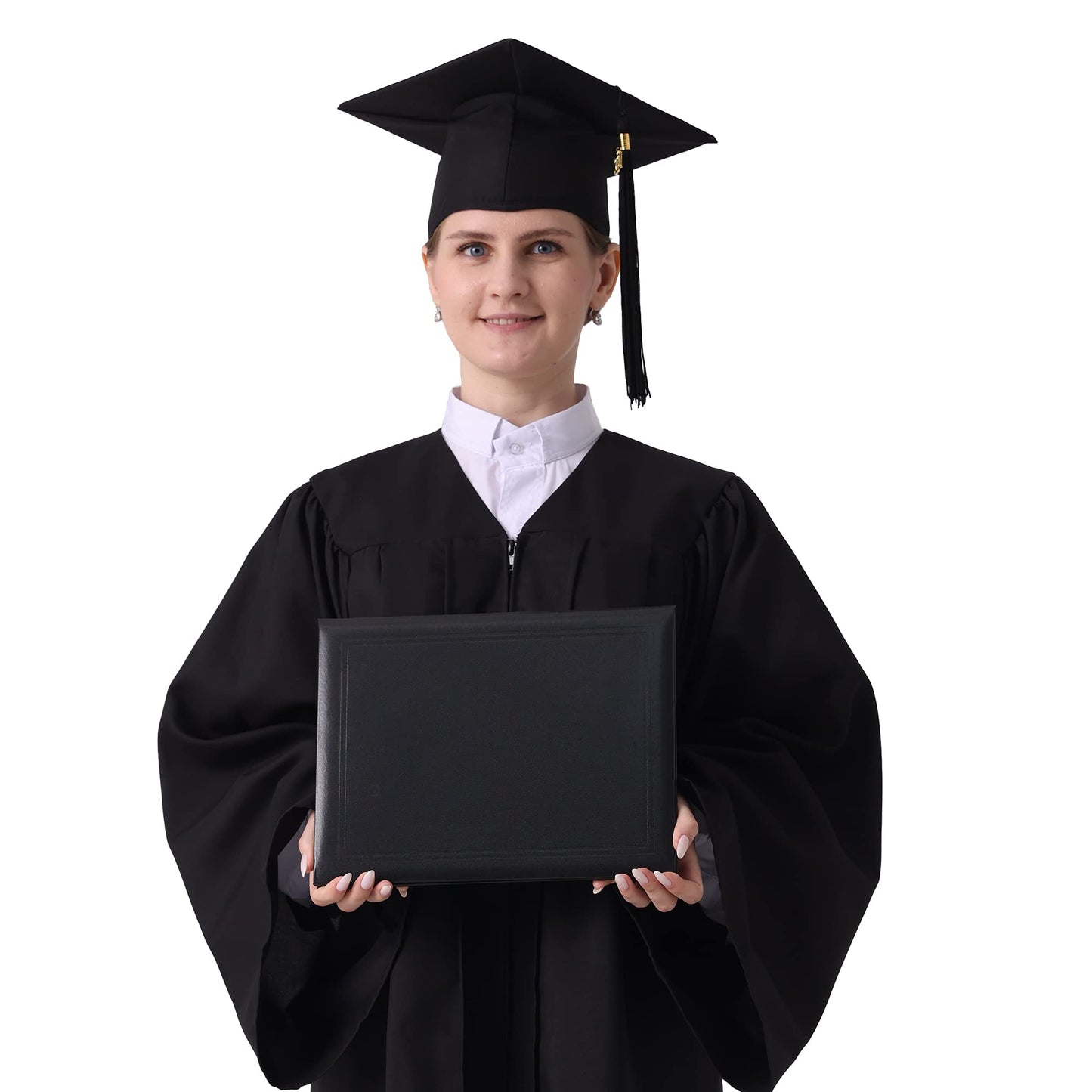 GraduatePro 10 Pack Diploma Cover 8.5x11 Certificate Document Presentation Holder Smooth Leather Letter Size Black