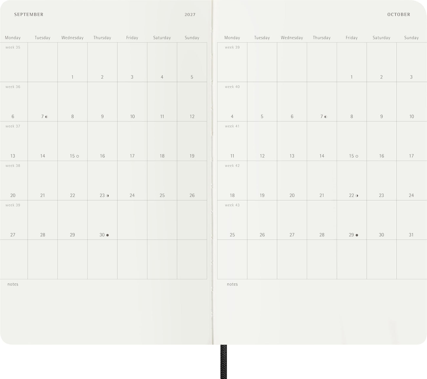 Moleskine Classic 18 Month 2026-2027 Daily Planner, Soft Cover, Large (5" x 8.25"), Black, 608 pages