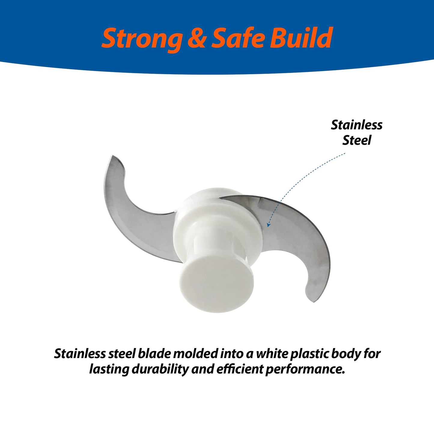 National Band Saw Robot Coupe Compatible R-2 Blades - S-Blade Replacement for Emulsifying, Mixing, Coarse Chopping - Stainless Steel in White Plastic Body - Fits R-2, R-2N, R-2U Models