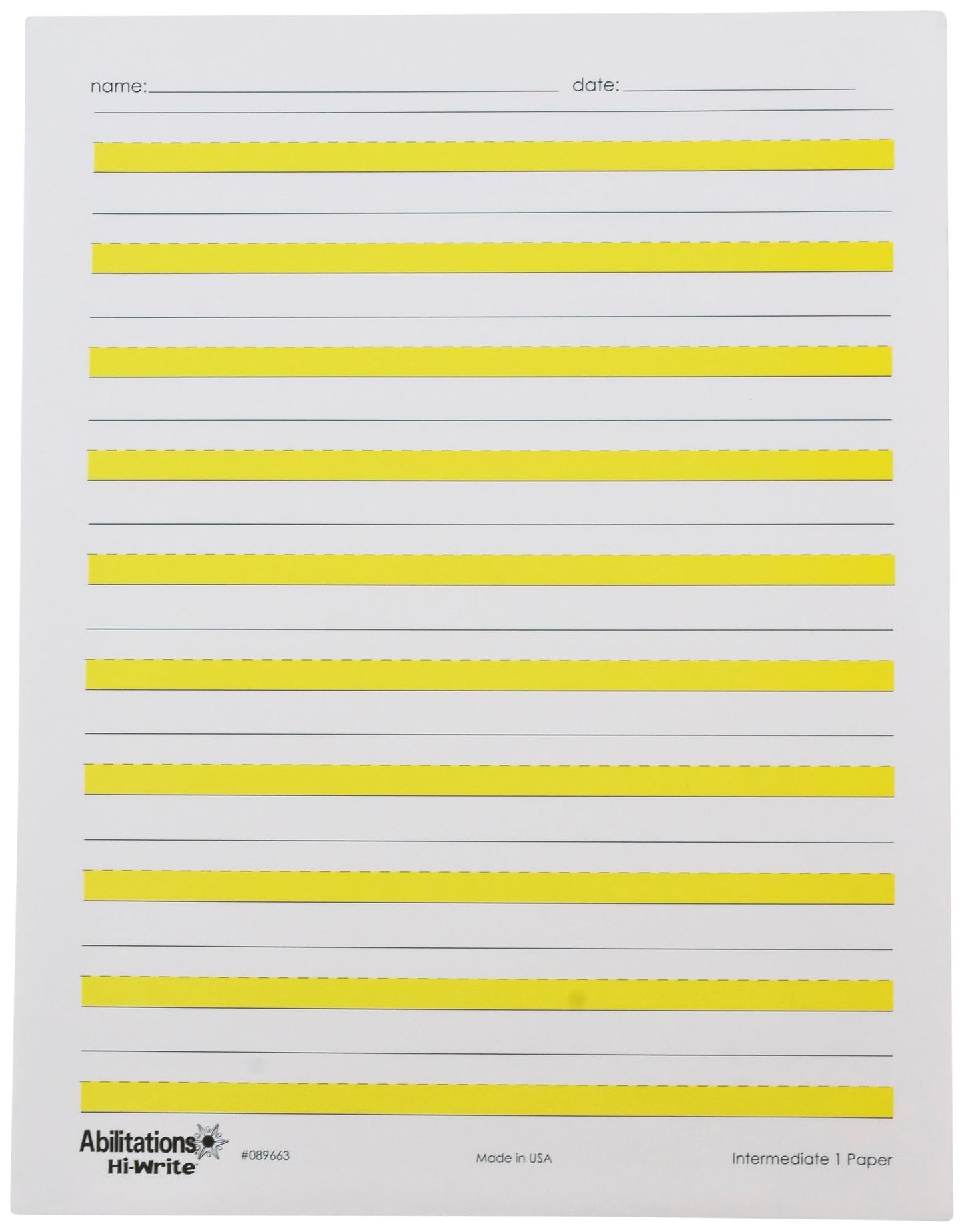 Abilitations Integrations Hi-Write - Intermediate 1 Paper - 100 Pack, 8-1/2 X 11 in - 089663