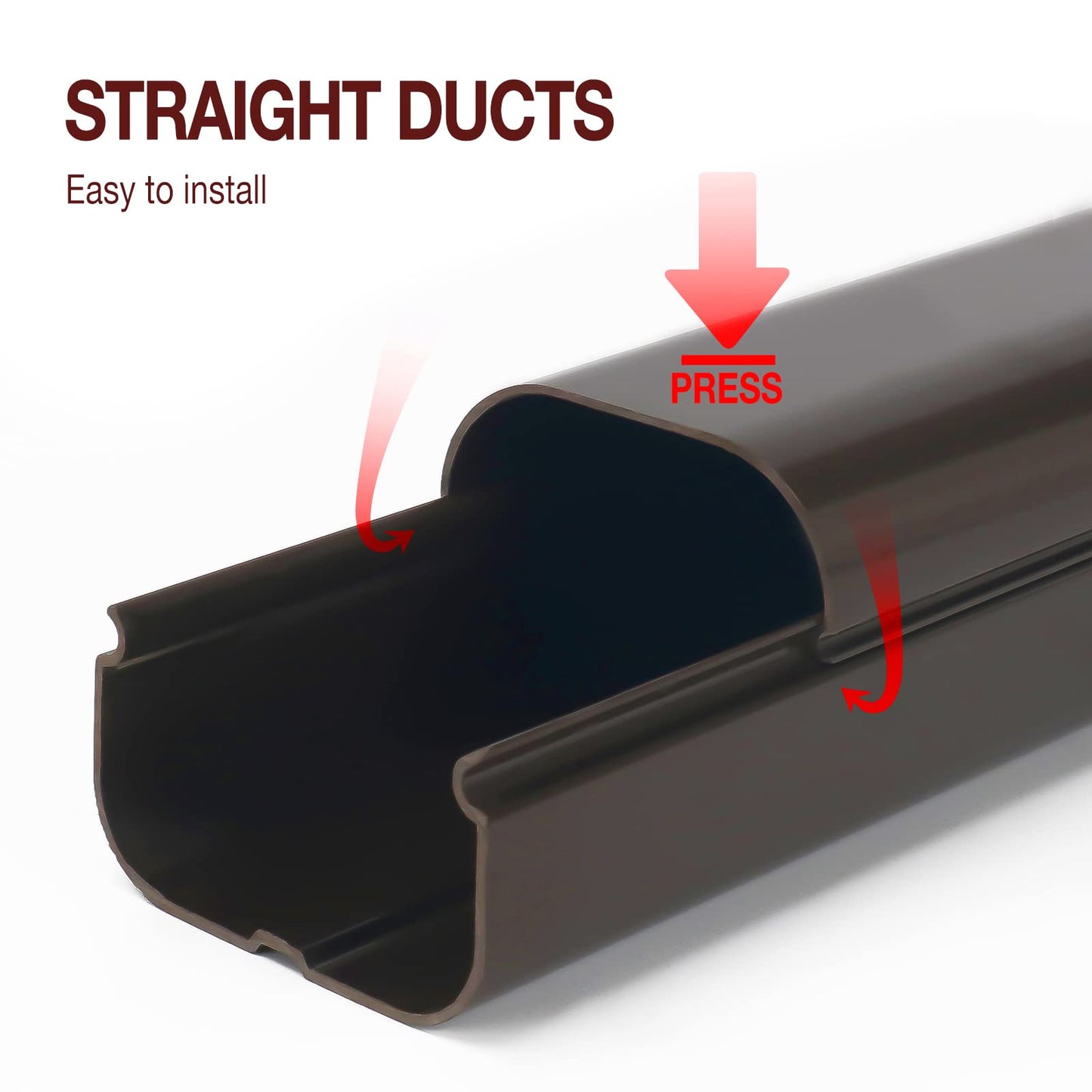 HOXHA 3" W 10Ft L Brown Line Set Cover Kit for Mini Split Air Conditioners Decorative PVC Slim Line Cover for Central AC & Heat Pumps Systems Tubing Cover