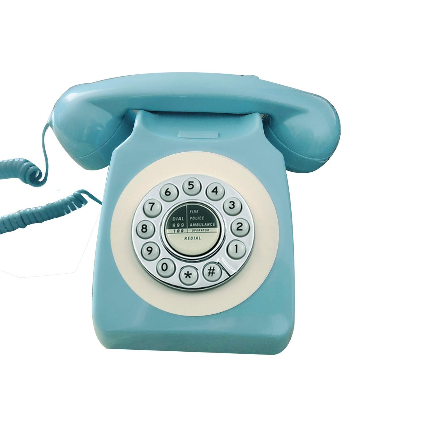 Benotek Retro Telephone, Corded Classic Old Fashion Landline Phones for Home/Office, Wired French Blue Antique Rotary Phone Gift for Art Decor