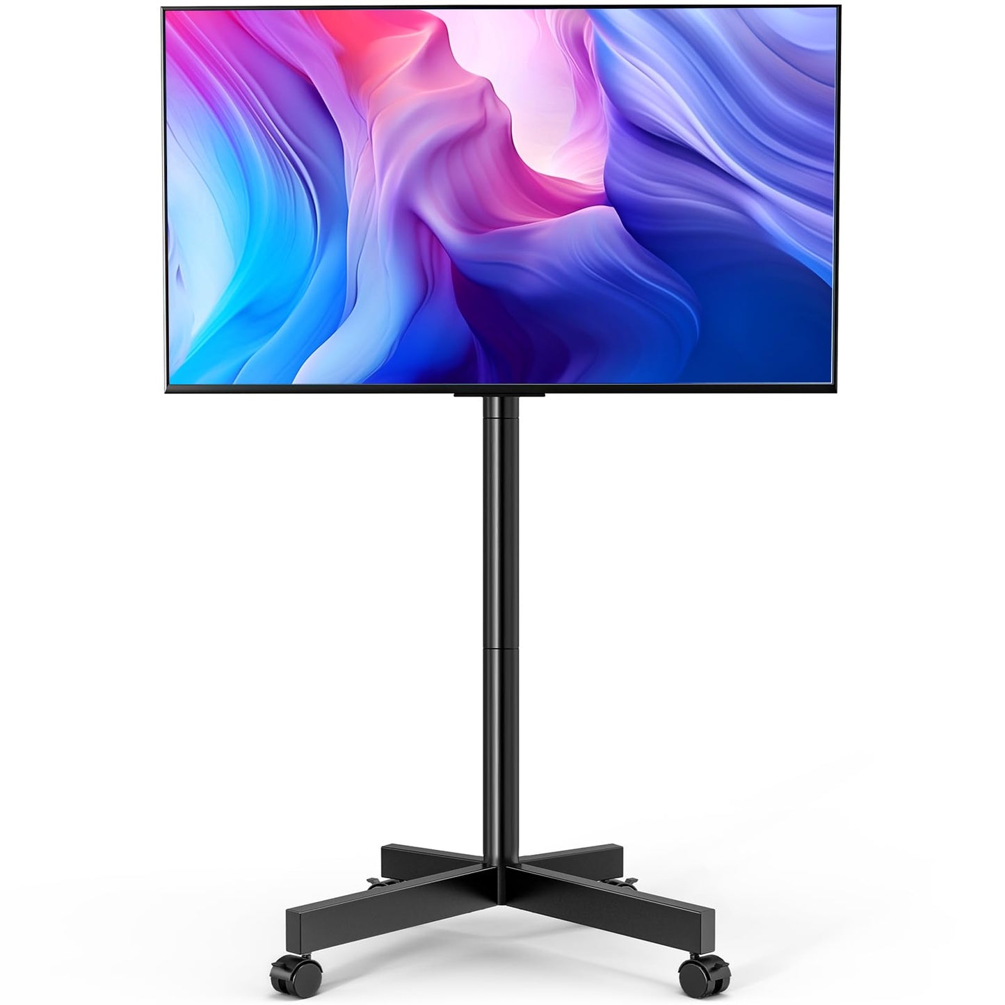 HOLMAXD Mobile TV Cart Rolling TV Stand for 23-65 Inch LCD LED OLED 4K Smart TVs up to 110lbs, Height Adjustable Portable AV Cart with Wheels and Tilt Mount, Outdoor TV Stand Mount, Max VESA 400x400mm