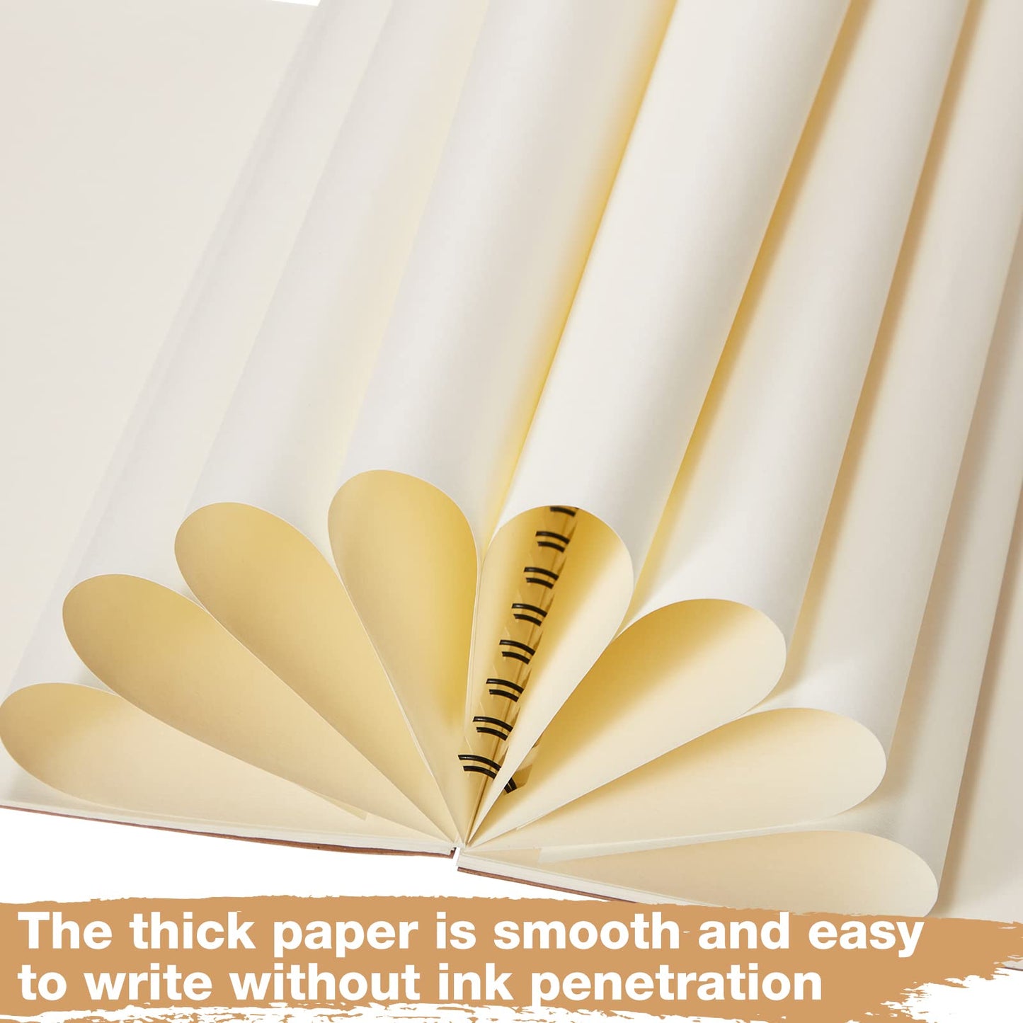 Epakh 36 Pack Blank Spiral Notebook Unlined Notebook Bulk A5 Soft Cover Students Sketchpads Memo Notepad for Drawing Art Back to School Gifts 100 Pages/ 50 Sheets, 8.3 x 5.5 Inches(Brown)