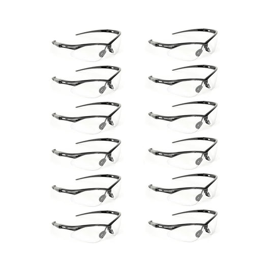 Malta Dynamics APEX Safety Glasses – Construction Safety Glasses for Men and Women with Anti Scratch and Anti Fog Protection, ISEA & ANSI Z87 Compliant (Clear, 12 Pairs)