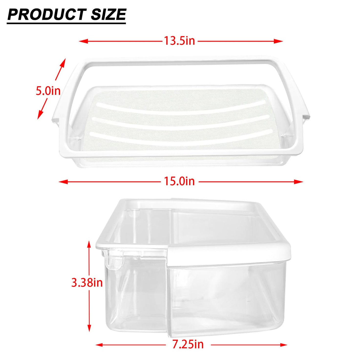 2 Packs Refrigerator Door Shelf Bin Fit for Kenmore 106.51102110 106.51103111 106.58143801 106.57029600 106.41262801 106.41263804 106.57026600 106.51109110 106.41562801 106.56866602 106.51103110