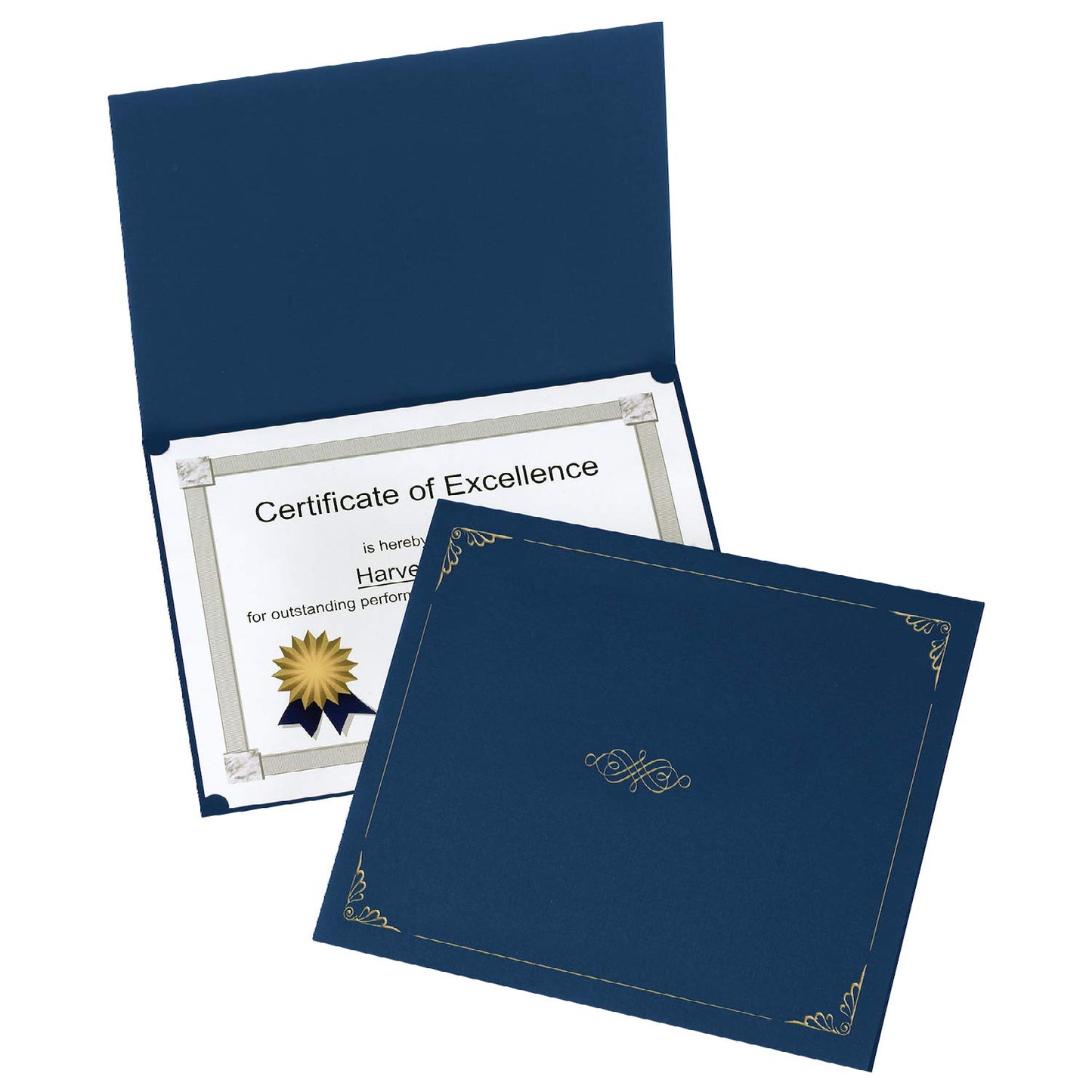 Oxford Certificate Holders, Diploma Covers for Letter Size 8.5x11 Certificates, Cardstock, Dark Blue, Letter Size, 25 per Pack (299235)