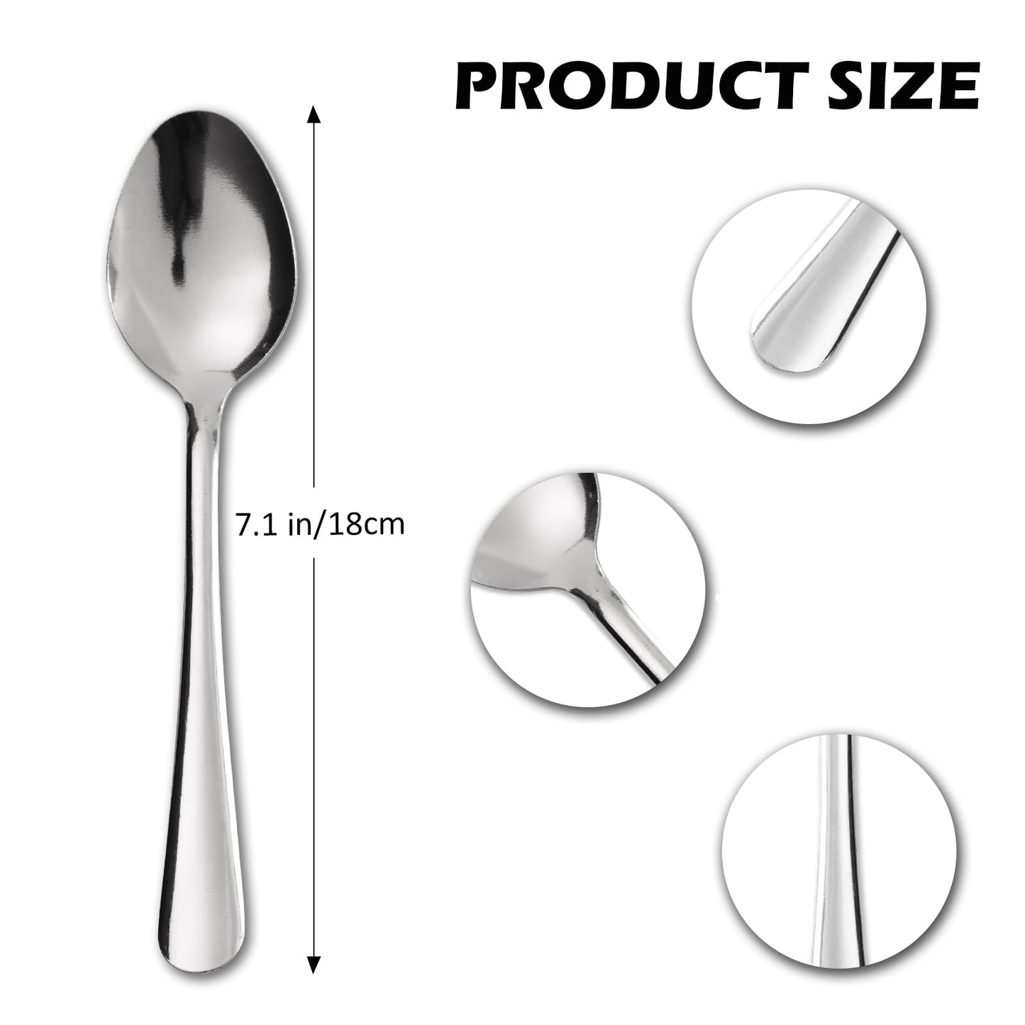 Hansmart 60 PCS Dinner Spoons Set - Windsor Stainless Steel Dinner Spoon 7.1 Inch with Dishwasher Safe Dessert Spoons, Metal Dessert Spoon, Silverware for Home, Kitchen or Restaurant