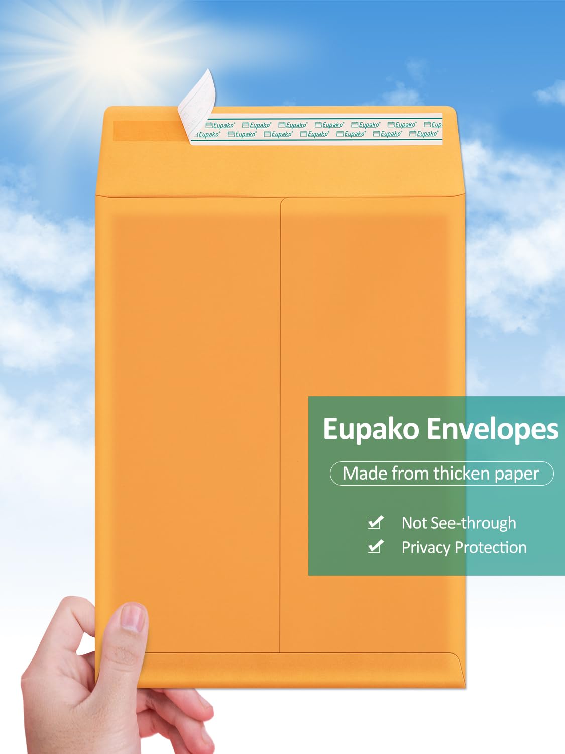 Eupako Catalog Mailing Envelopes 9x12 Brown Envelopes Self Seal 250 Pack for Organizing and Storage