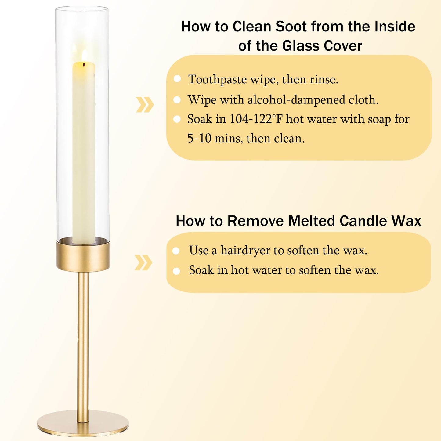 Glass Hurricane Candlestick Holders Gold - Romadedi Set of 6 Taper Candle Holder Bulk Tall Clear Glass Cylinder Table Centerpiece Wedding Decor Party Birthday Christmas Home Decorations