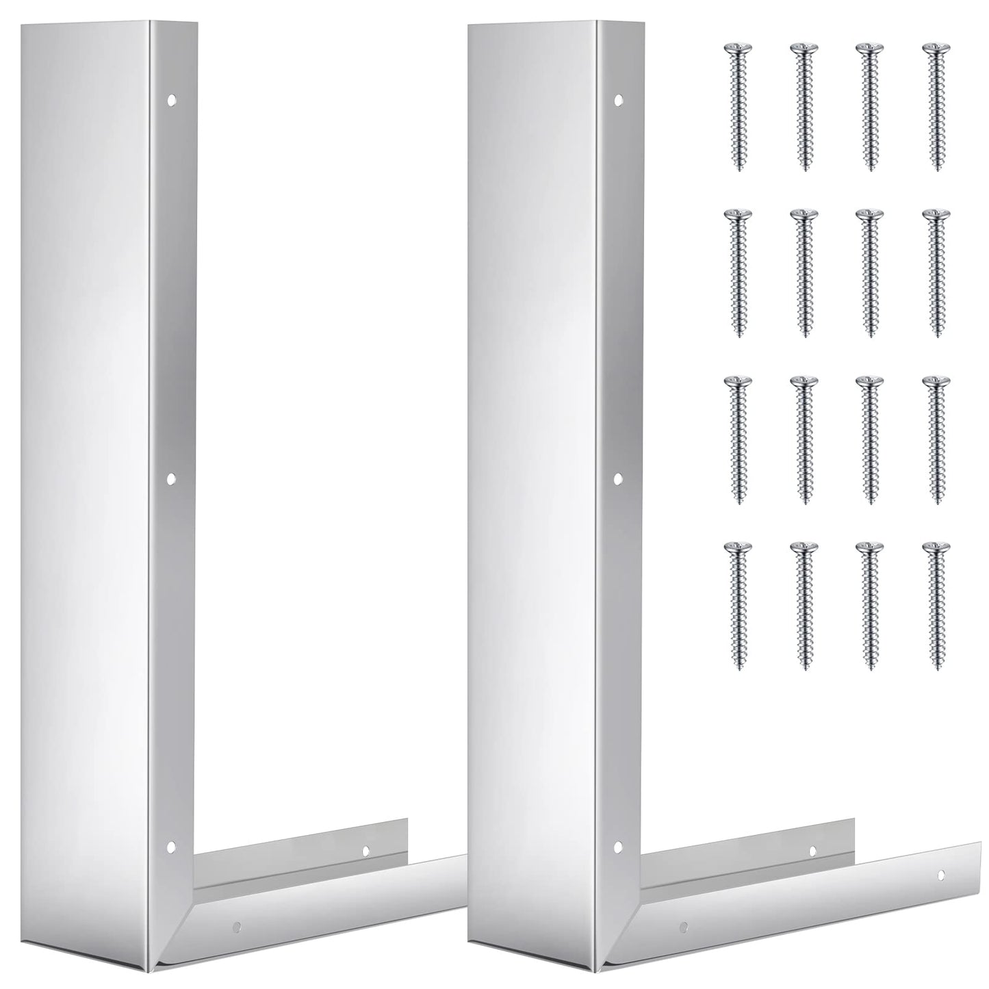 2 Pieces Stainless Steel Microwave Trim Kit 3'' Wide Built in Microwave Side Panel Filler Kit for Range Kitchen Countertop Oven with Screws 15.75" H x 11" D(Silver)