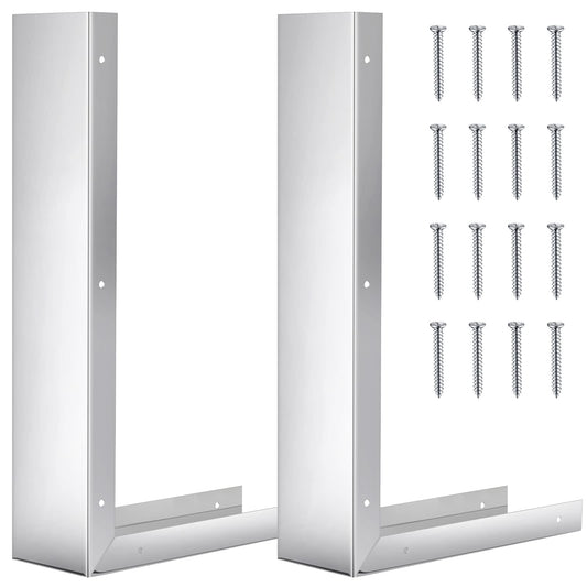 2 Pieces Stainless Steel Microwave Trim Kit 3'' Wide Built in Microwave Side Panel Filler Kit for Range Kitchen Countertop Oven with Screws 15.75" H x 11" D(Silver)