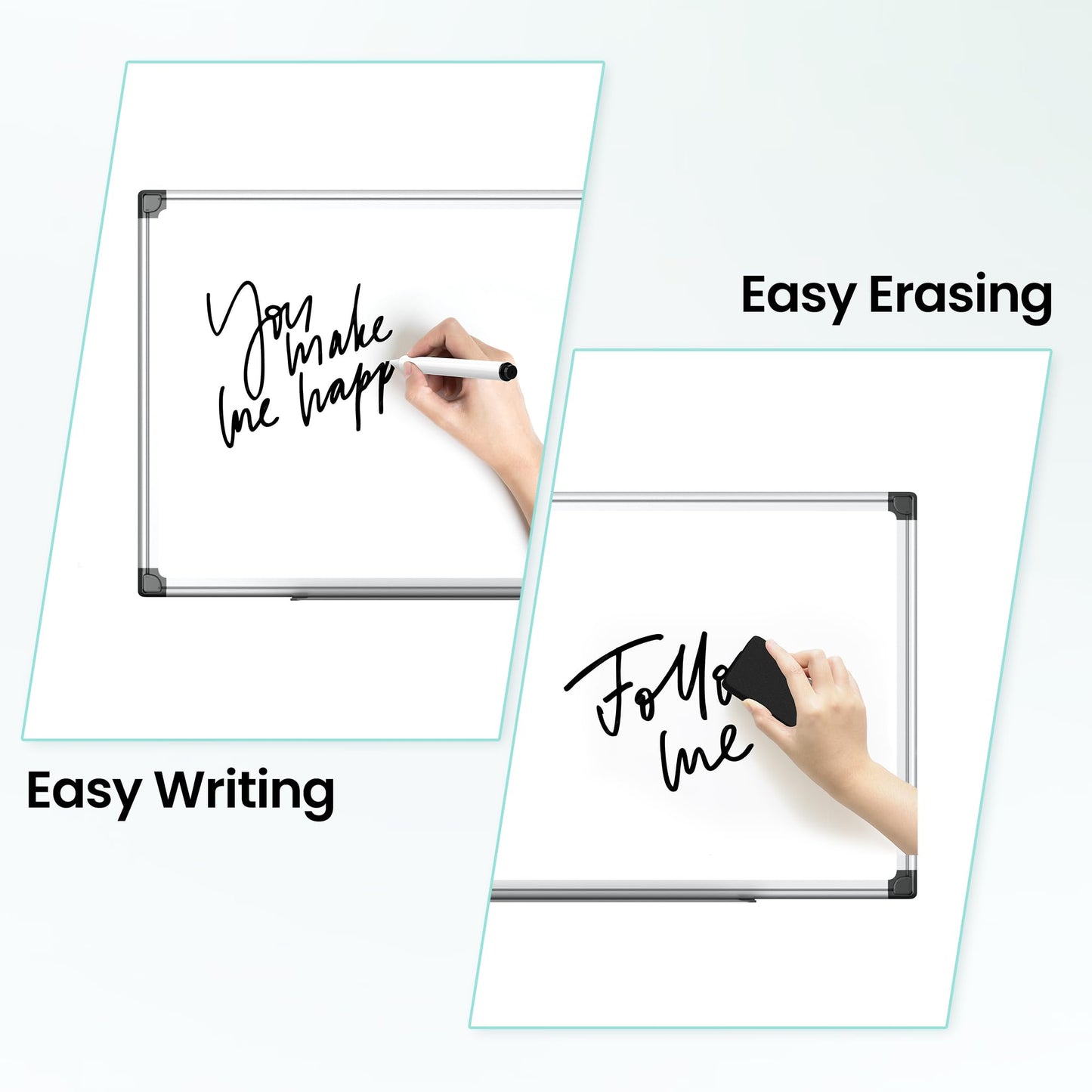 VUSIGN Magnetic Dry Erase Board for Wall, 36" x 24" Hanging Whiteboard for Office, School, Home, Includes Eraser, Markers, Magnets, Pen Tray, Silver Aluminum Frame White Board