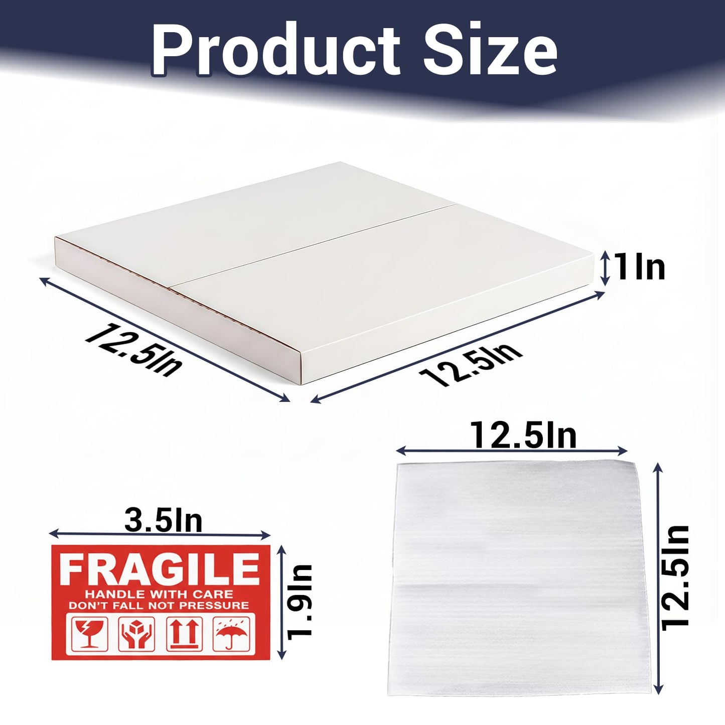 ZSZMFH 20 Pack Vinyl Record Shipping Boxes, 12.5" x 12.5" x 1" LP Record Mailer Boxes with Foam Pouches, Perfect for Mailing LP Records, Record Album Mailer, Album Box