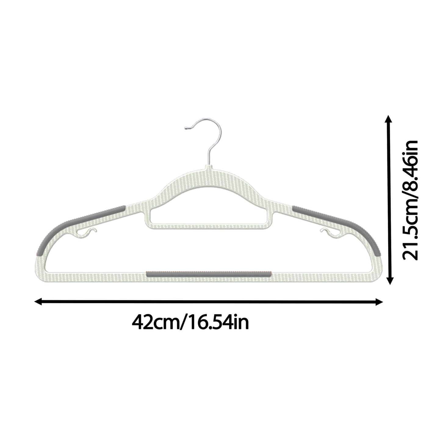 MLKJHHI 60 Pack Heavy Duty Plastic Hangers, Non Slip Clothes Hangers with Rubber Pads and 360° Hook - Thin Space Saving Hanger, Closet Organizer for Shirt, Pants, Suit, Skirt,Coat - Gray