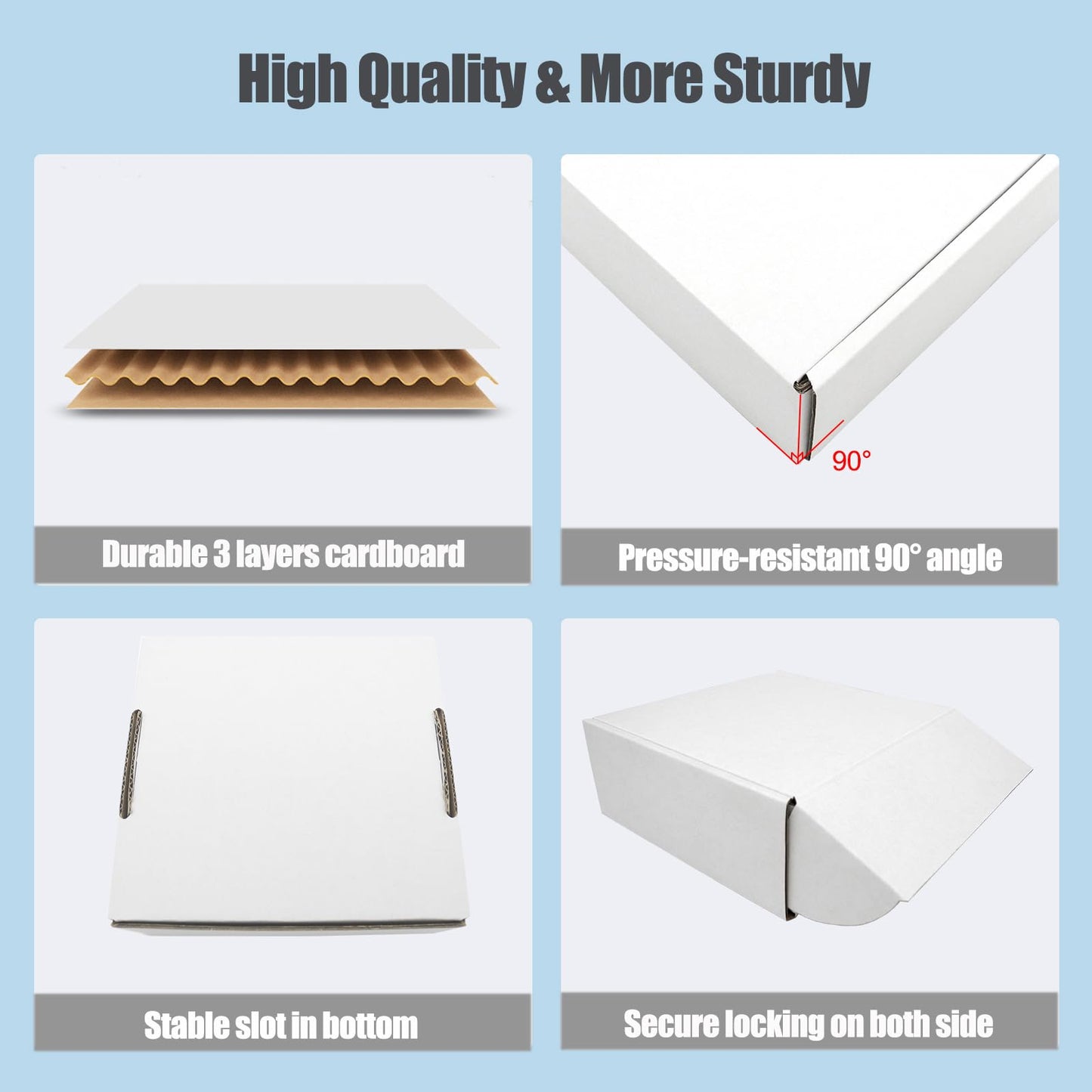 6x4x2 Shipping Boxes Pack of 50, White Corrugated Cardboard Box for Small Business Flat Literature Mailer Mailing Packaging Packing Jewelry Craft Gifts