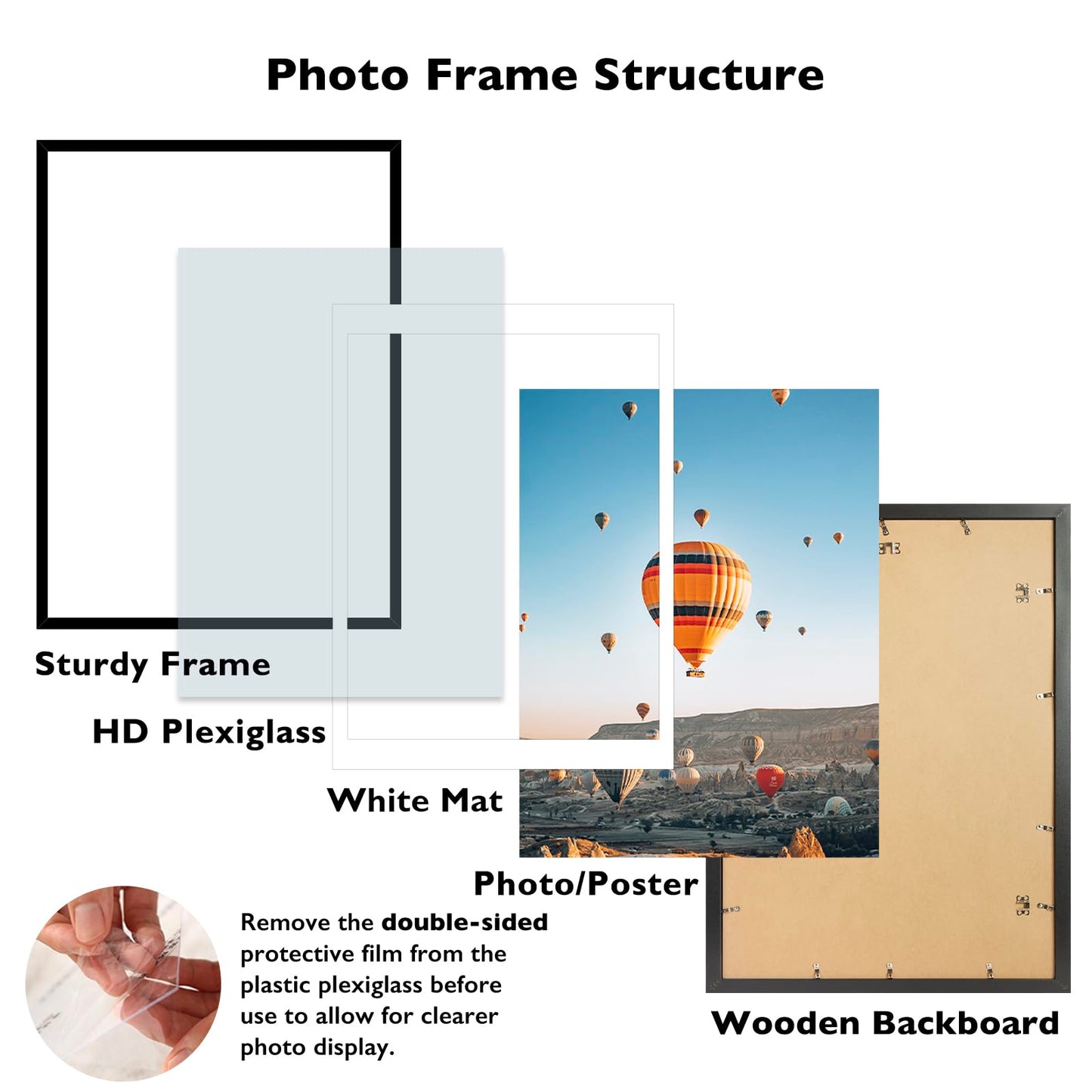 JCJMY 19.7x27.6 Puzzles Frame for 50x70 cm Puzzle Poster Photo Picture, Display 18x24 with Mat or 19.7 x 27.6 without, Wall Hanging 19.7 by 27.6 inch 1000 Pieces Puzzles Frame, 3 Pack, Black