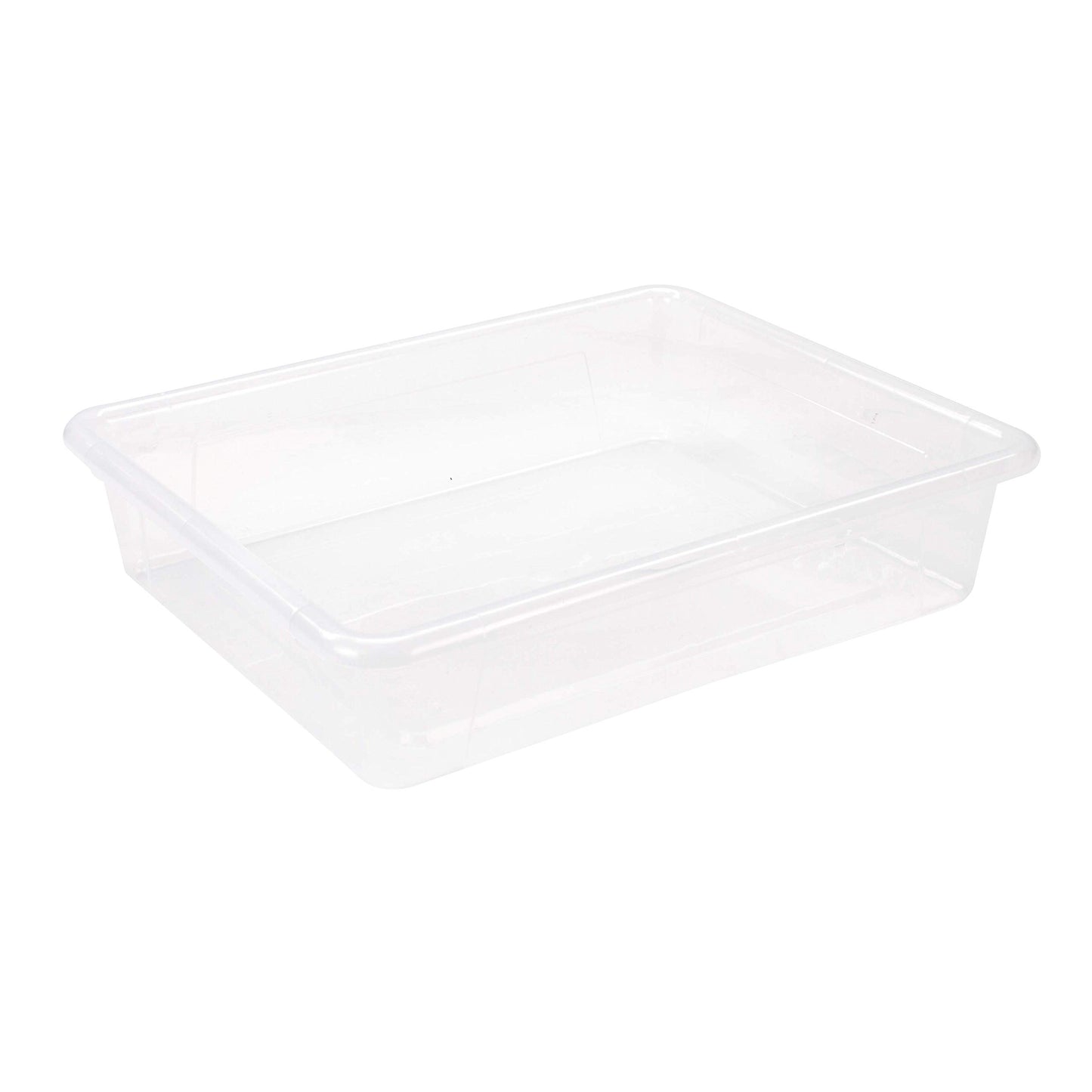 Storex Letter Size Deep Storage Tray – Organizer Bin with Non-Snap Lid for Classroom, Office and Home, Translucent, 5-Pack (62566A05C), 10 x 13 x 3 Inches