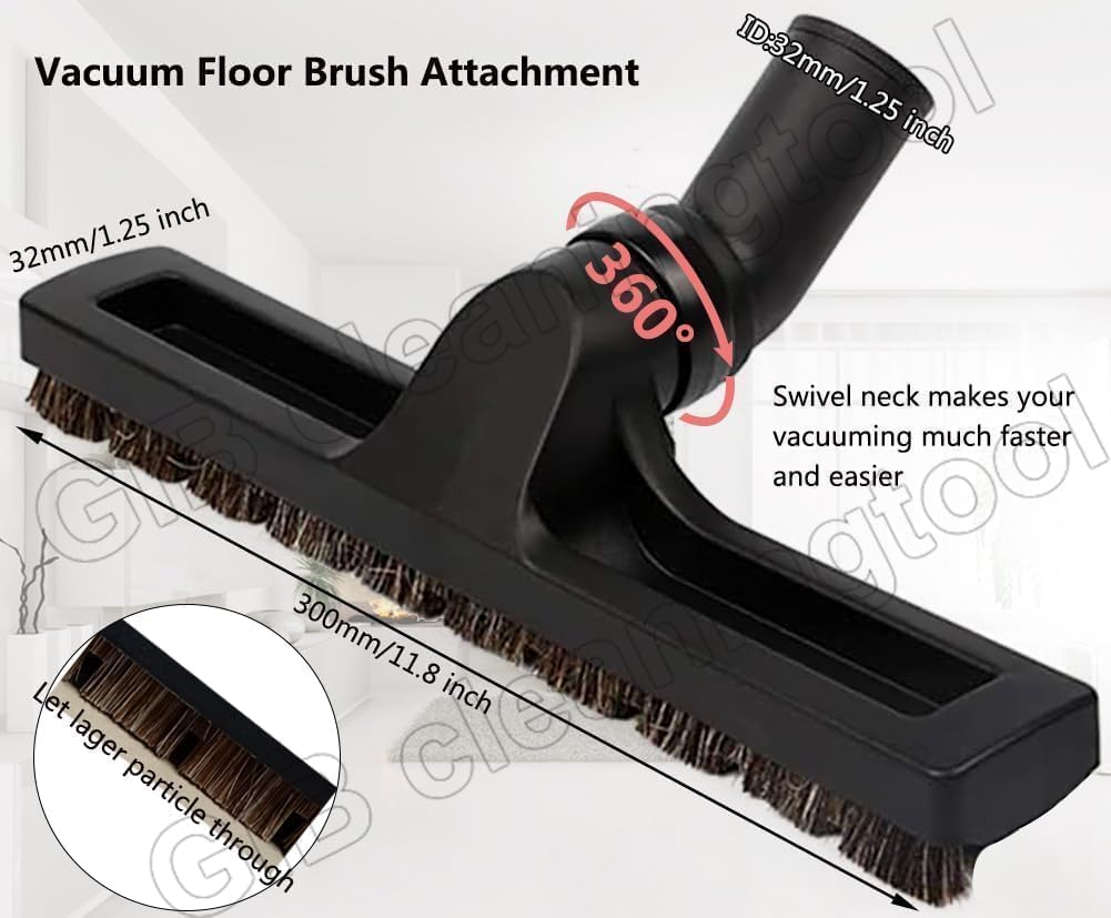 9 Pcs Universal Vacuum Attachments for Shop Vac Accessories with 2 1/2" to 1 1/4" & 1 7/8" to 1" Adapter for Shop Vac, 1 1/4" Brush Attachment Flexible Crevice Tool for Home and Car Interiors Cleaning