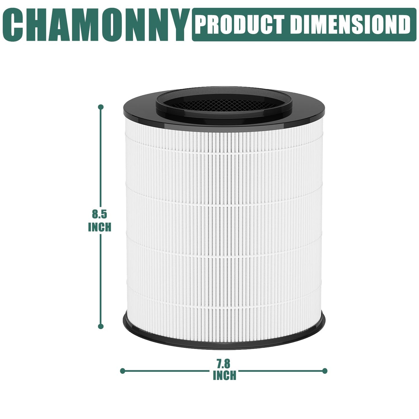 CHAMONNY 12030 Filter Replacement, Compatible with Clorox Medium Room Air Purifier 11030 & 11031, 1,000 Sq. Ft. Capacity, 2Pack (12030 Filter)