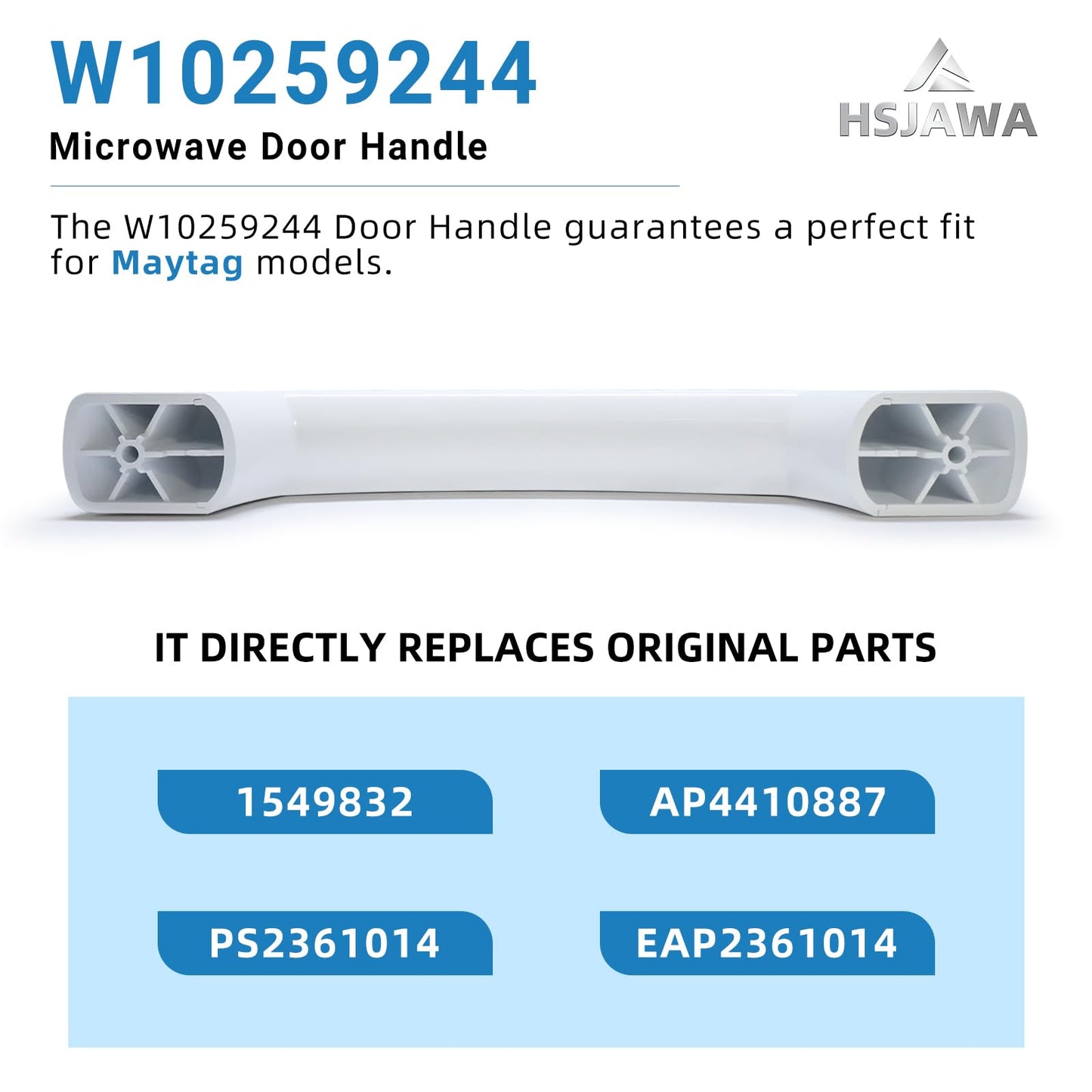 W10259244 Microwave Door Handle Compatible with Whirlpool Maytag W10259244 Replace 1549832 AP4410887 PS2361014 EAP2361014