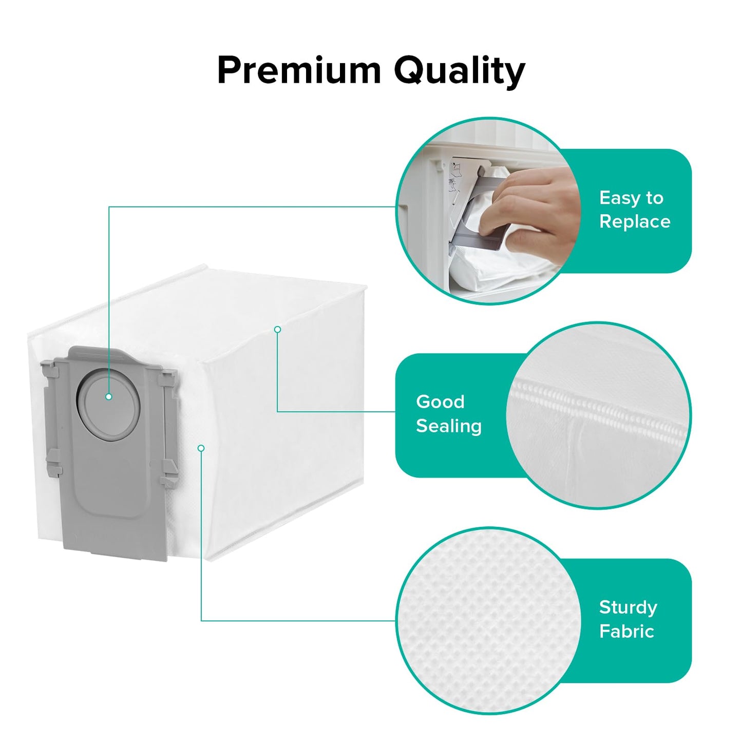roborock 6 Packs Disposable Dust Bags for QrevoEdge2, QrevoSPro, QrevoCurv2Flow, QV35A, Saros10 & Saros20series, QrevoCurv, QrevoEdgeS5A, QrevoSlim, S8MaxUltra, QrevoMaxV, QRevo series Robot Vacuum