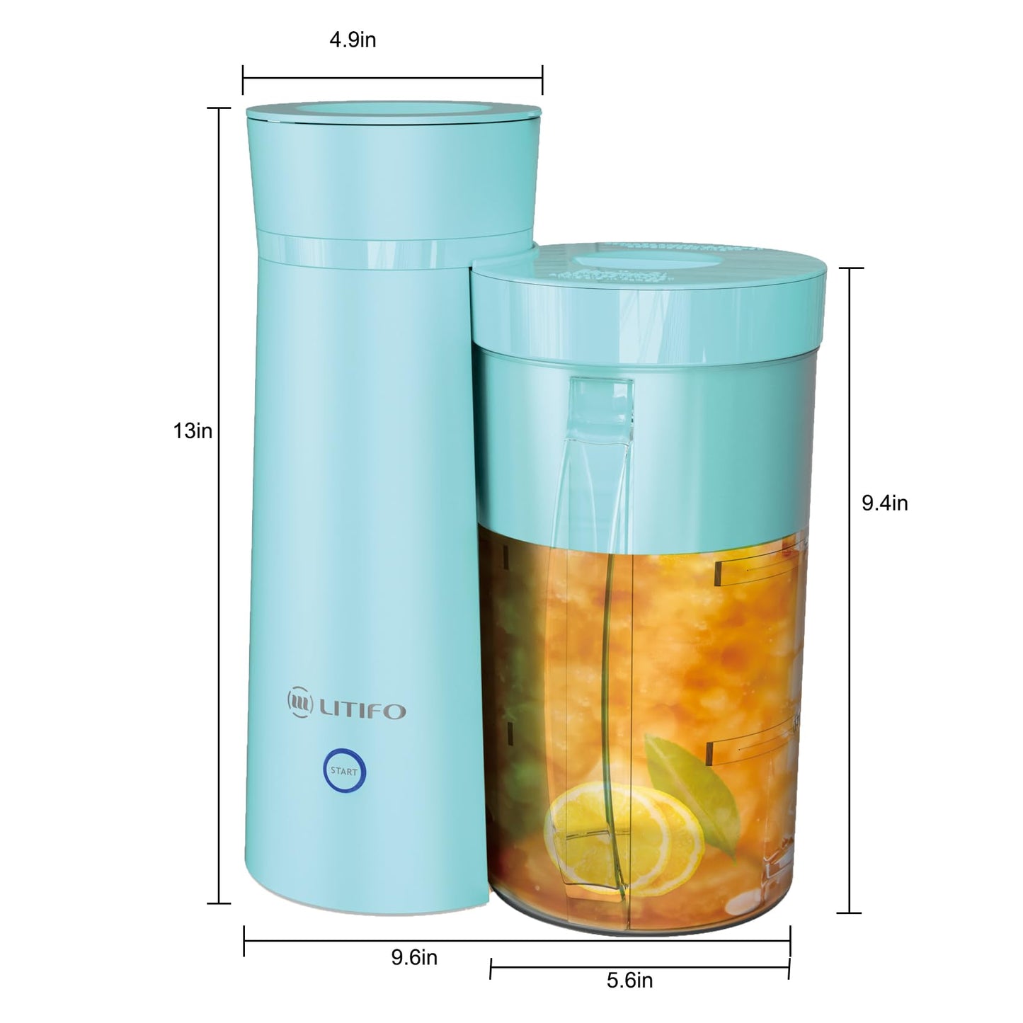 LITIFO Iced Tea Maker and Iced Coffee Maker Brewing System with 2-quart Pitcher, Perfect For Fruit Infused Tea, Lemonade, Flavored Water (Light Green)