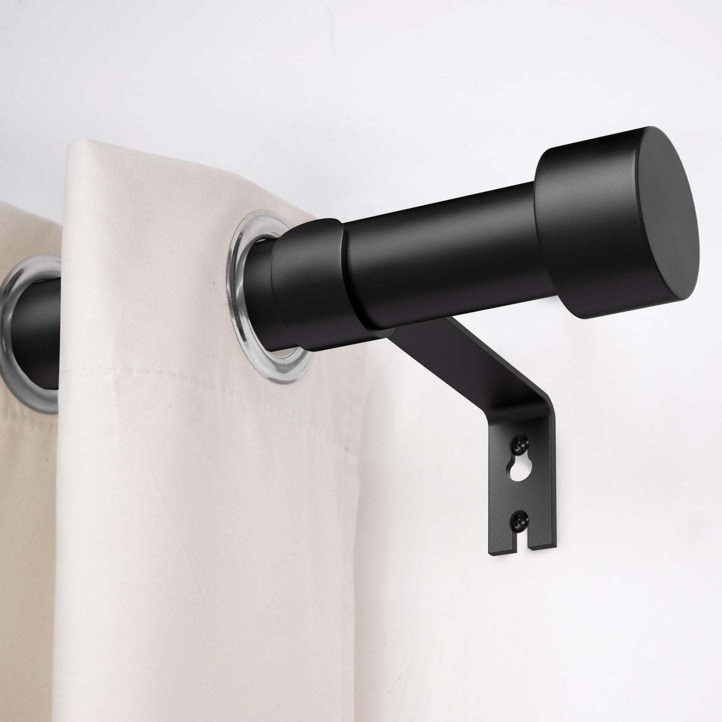 2 Pack Curtain Rods for Windows 28 to 48 Inch(2.3-4ft), 1 Inch Black Adjustable Heavy Duty Curtain Rod Set, Modern Outdoor Drapery Rods for Patio Bedroom, Size 32"- 60"