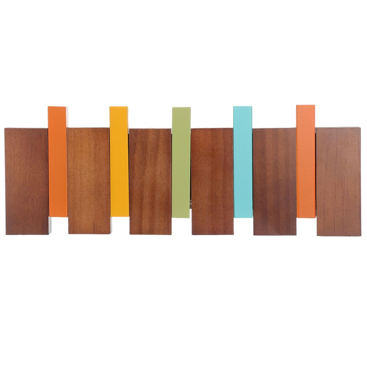Youyole Mid Century Modern Wooden Coat Hooks Wall Mounted Folding Coat Rack Hanger with 5 Hooks Heavy Duty Flip Down Piano Hat Rack for Hanging Coats Hats Home, 5 Hook