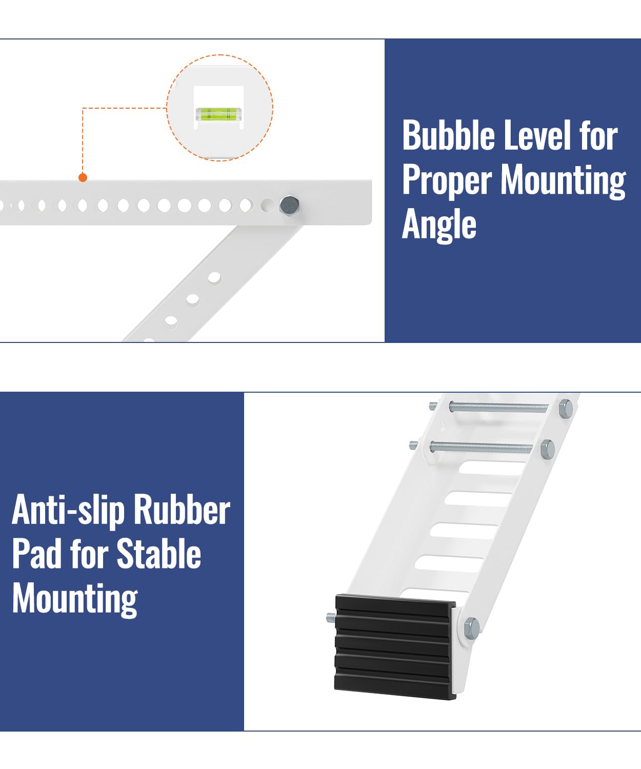 LuckIn Air Conditioner Support Bracket, Heavy Duty Window AC Bracket Universal Fit for 5,000-12,000 BTU AC Units, Holds Up to 85lbs, Adjustable Extender Leg & Built-in Bubble Spirit Level, 2-Pack
