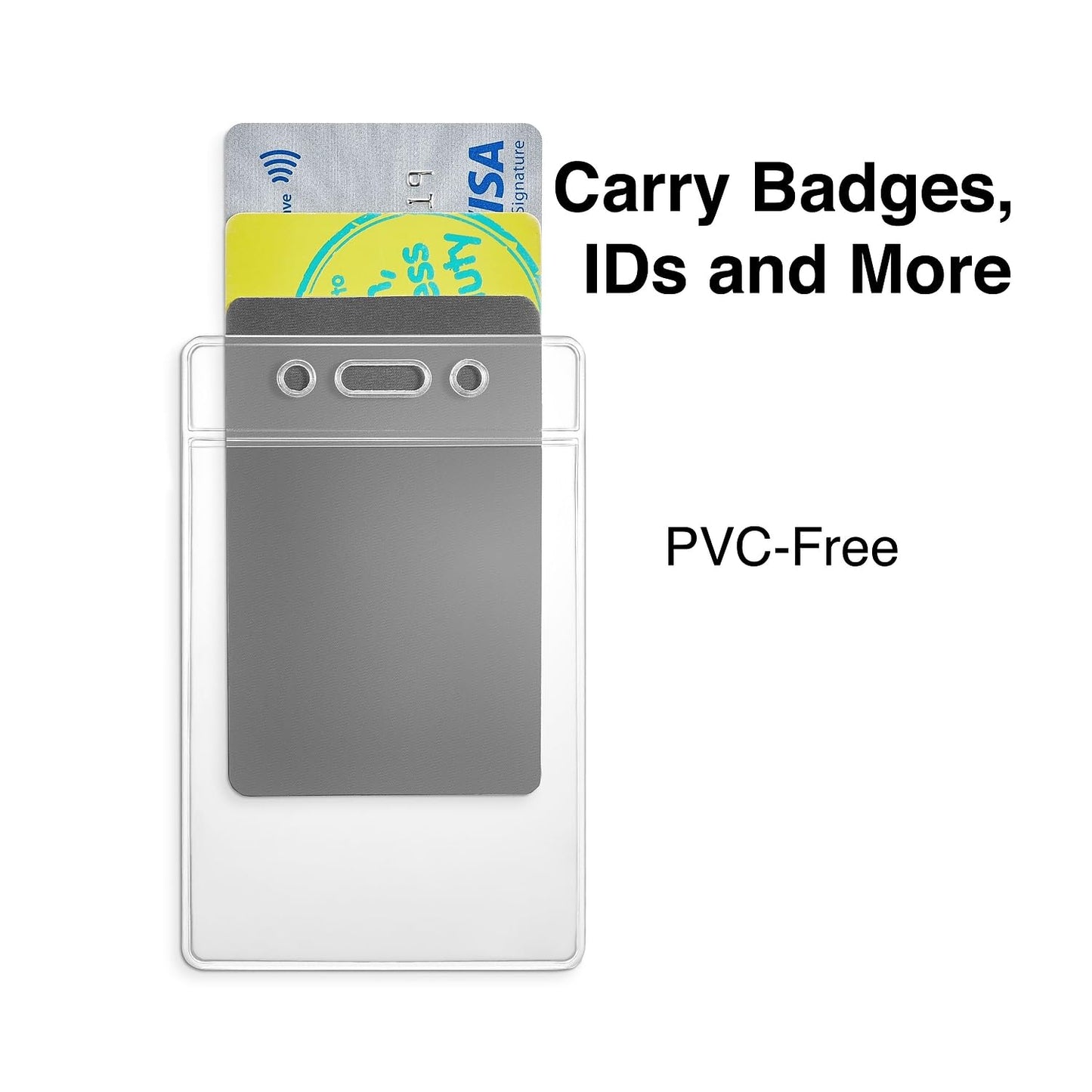 Staples Vertical ID Badge Holders – Clear Plastic Badge Holders for Work & Events, 50-Pack